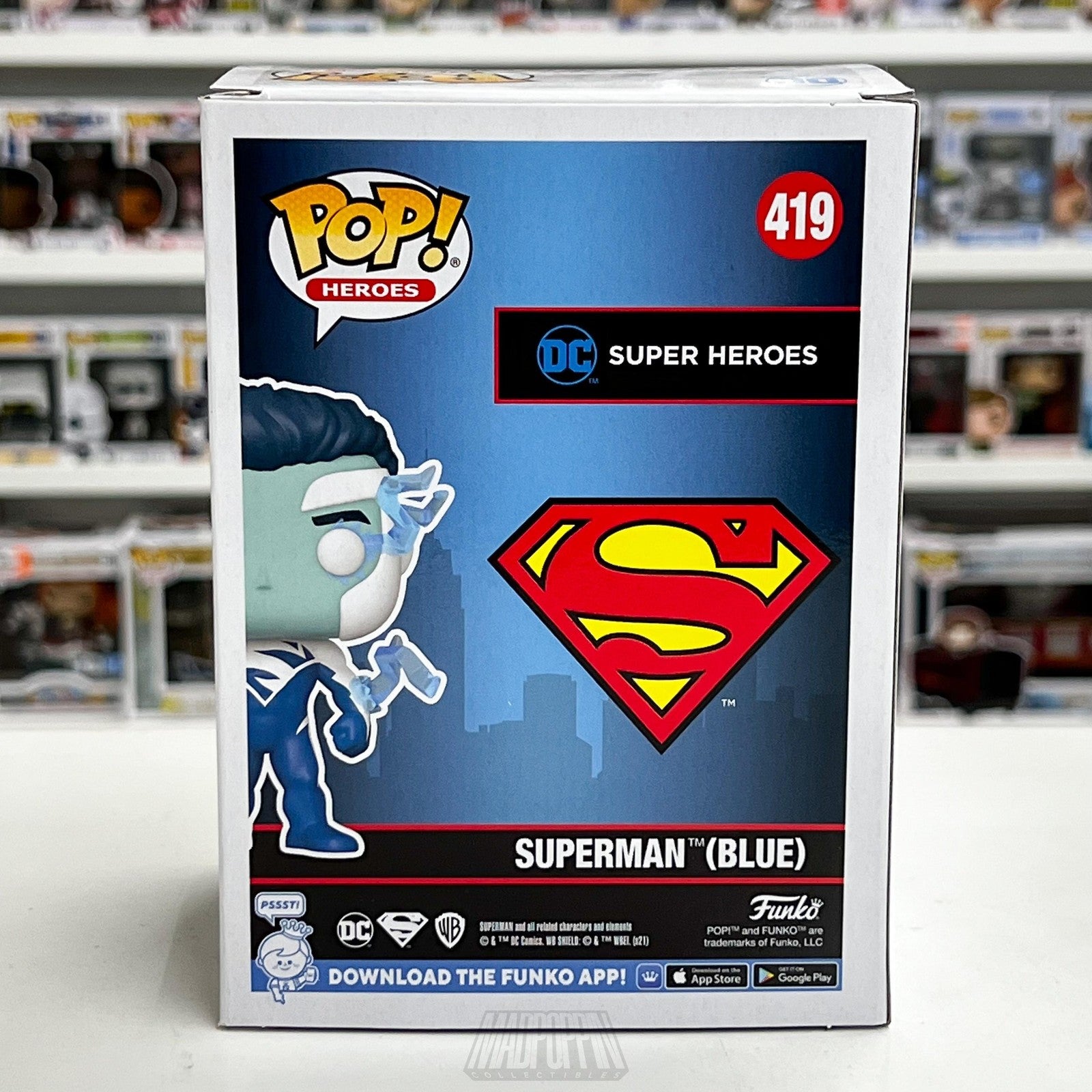 Funko Pop Superman Blue #419 Fall Convention Exclusive Limited Edition 2021