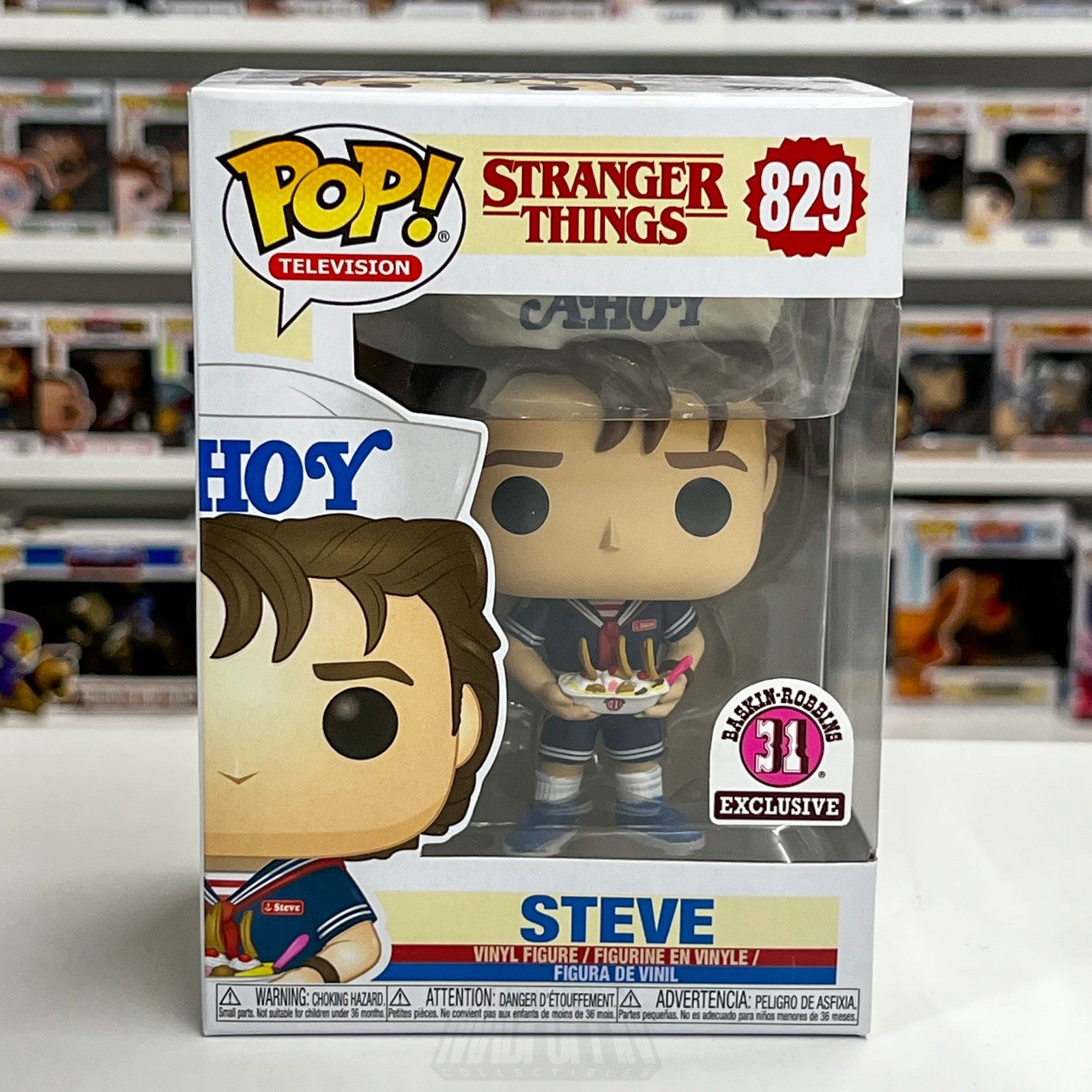 Funko Pop Television Stranger Things Steve w/Sundae Baskin-Robbins 829 Figure0