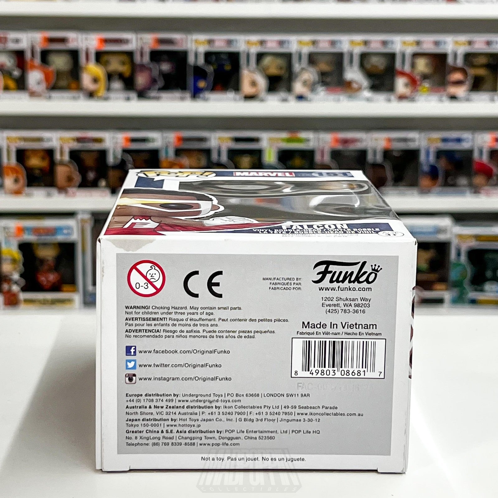 Funko Pop Marvel Falcon 151 Vinyl Bobble-Head Figure Box Sam Wilson Avengers Toy