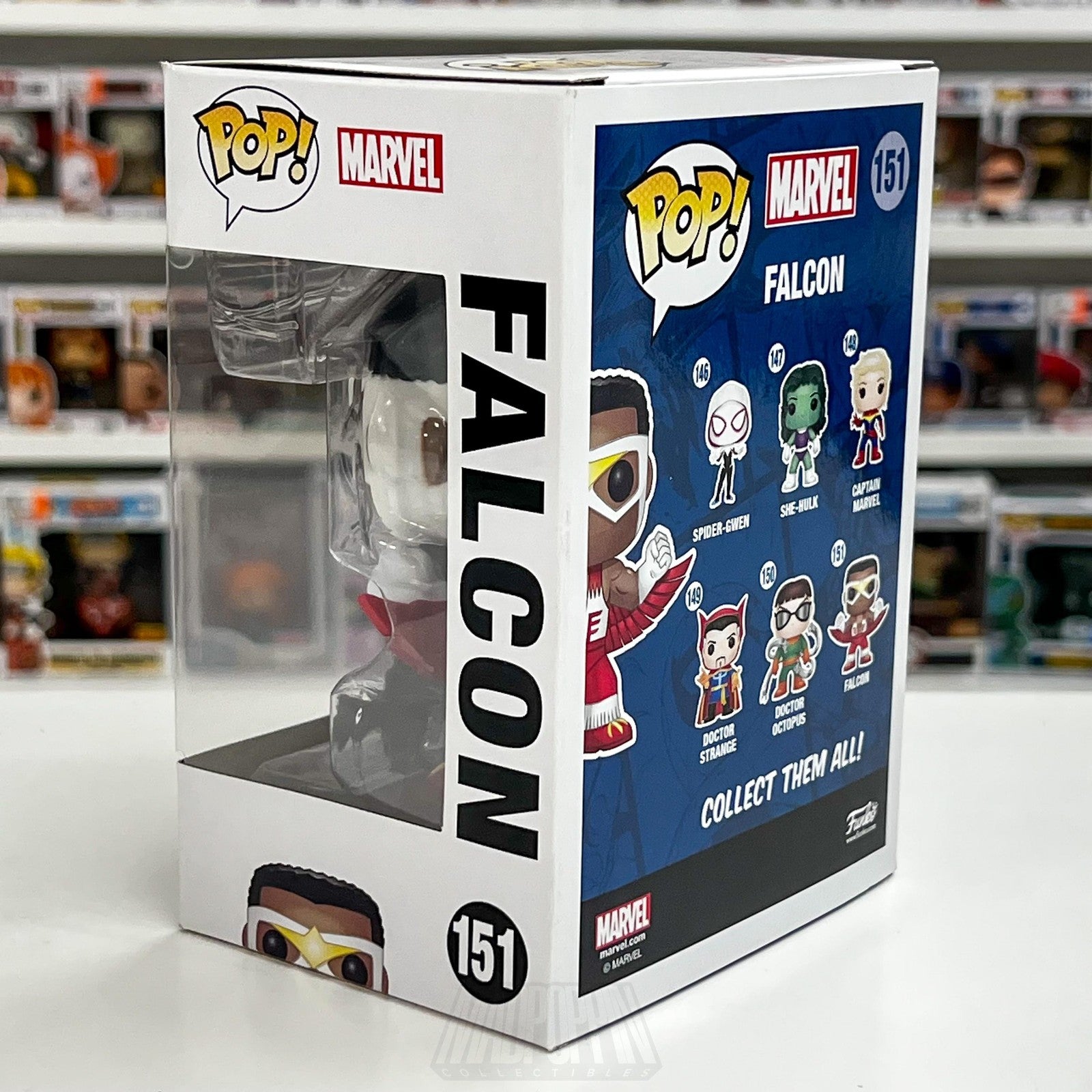 Funko Pop Marvel Falcon 151 Vinyl Bobble-Head Figure Box Sam Wilson Avengers Toy