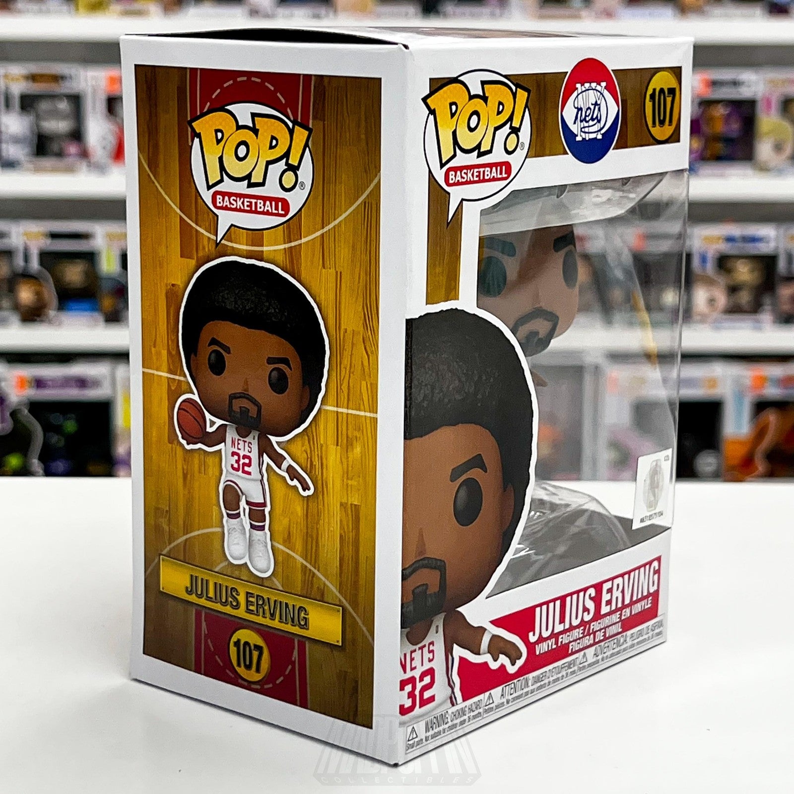 Funko Pop Basketball Julius Erving #107 Nets NBA Hardwood Classics Vinyl Figure5