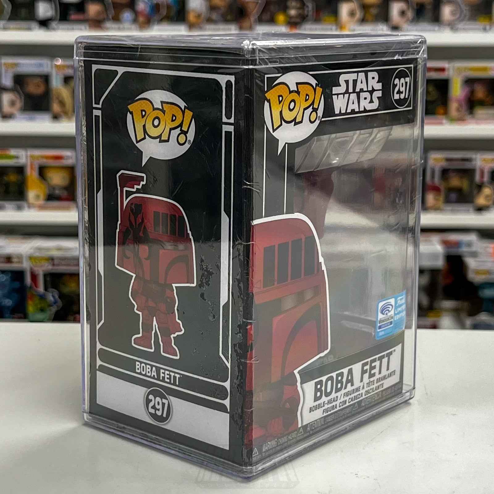 Funko Pop Star Wars Boba Fett Futura Red Wondercon 297 Bounty Hunter Toy Figure5