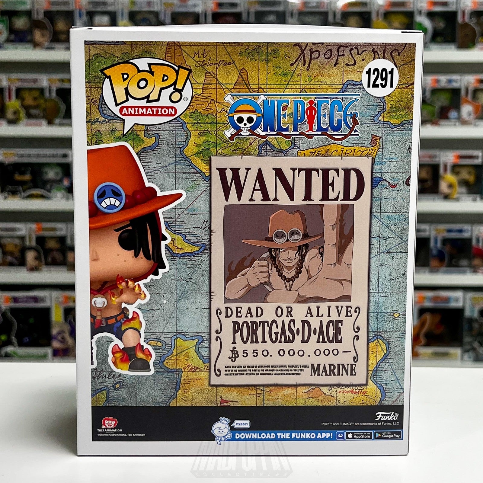 Funko Pop One Piece Anime Portgas D. Ace 1291 Hot Topic Exclusive Vinyl Figure