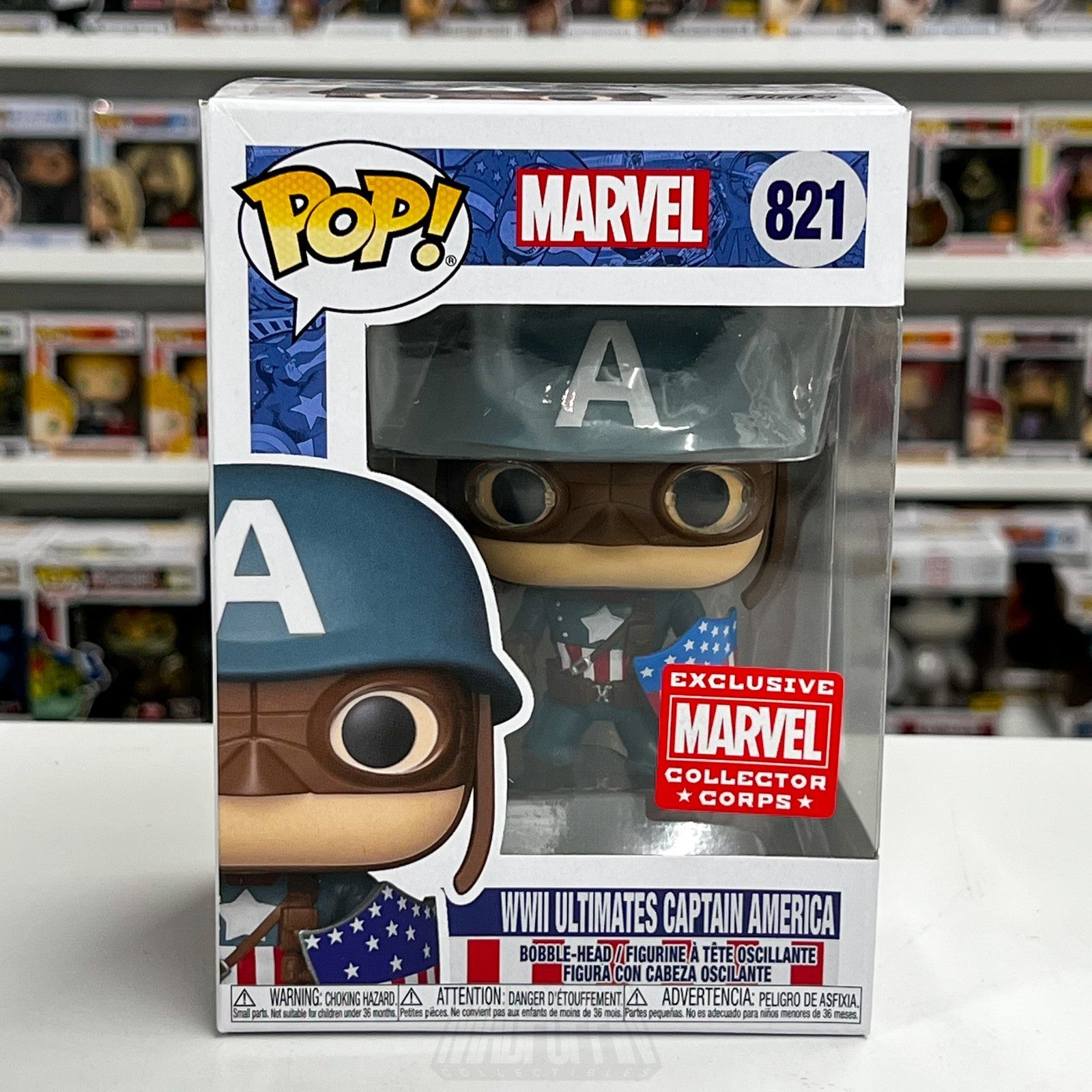 Funko Pop Marvel Collector Corps WWII Ultimates Captain America 821 Vinyl Figure0