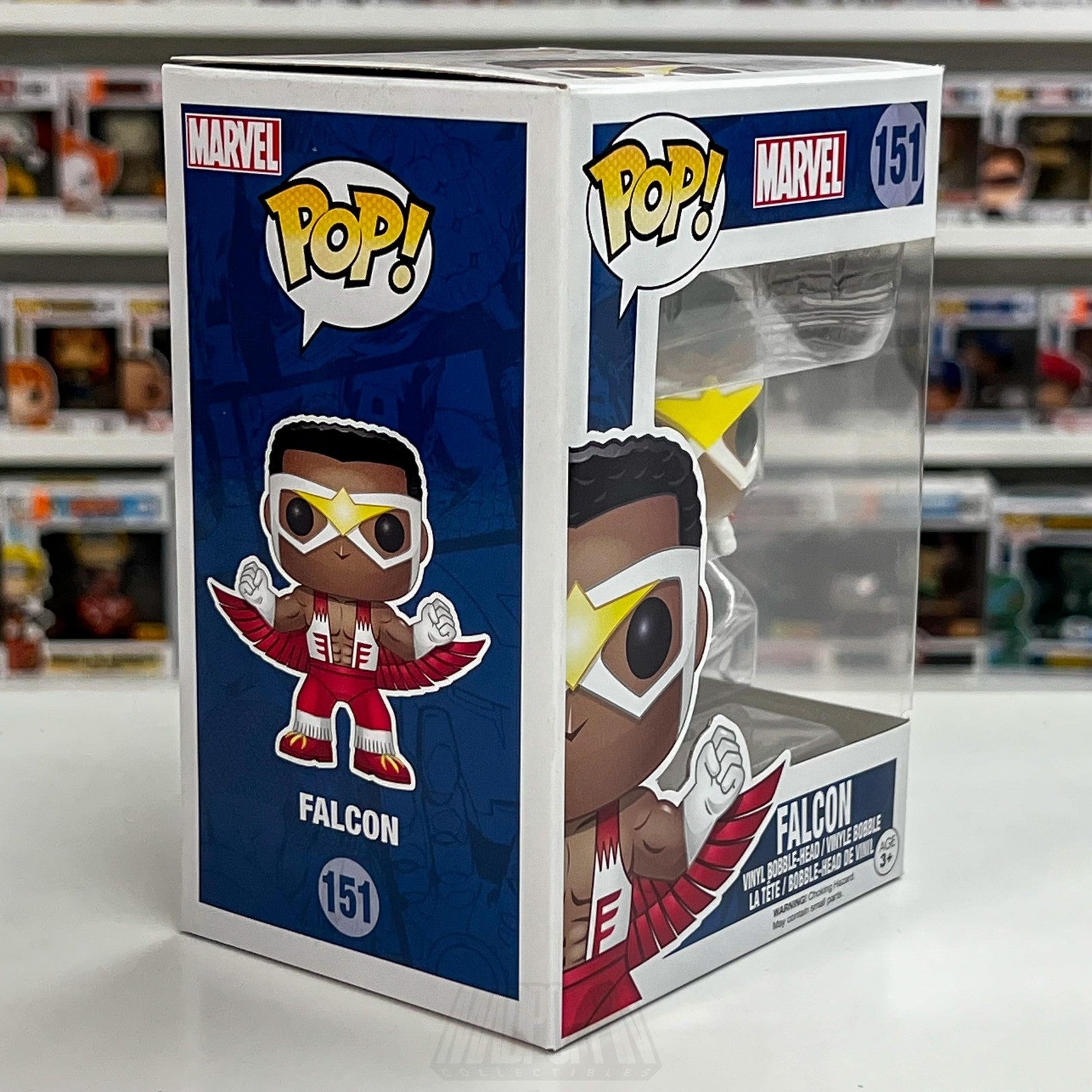 Funko Pop Marvel Falcon 151 Vinyl Bobble-Head Figure Box Sam Wilson Avengers Toy