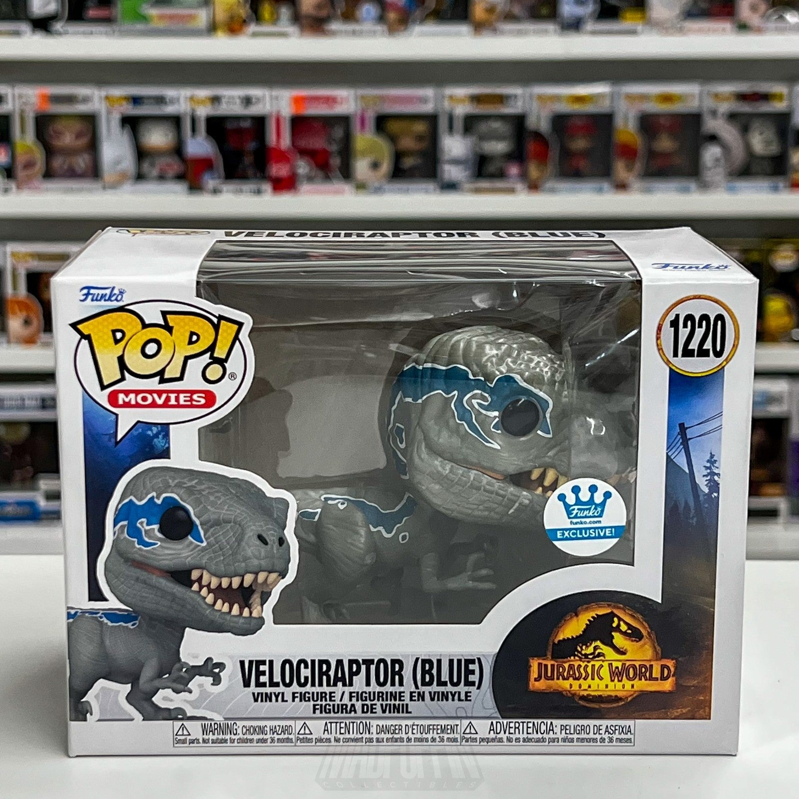 Funko Pop Movies Jurassic World Velociraptor Blue Exclusive 1220 Vinyl Figure0