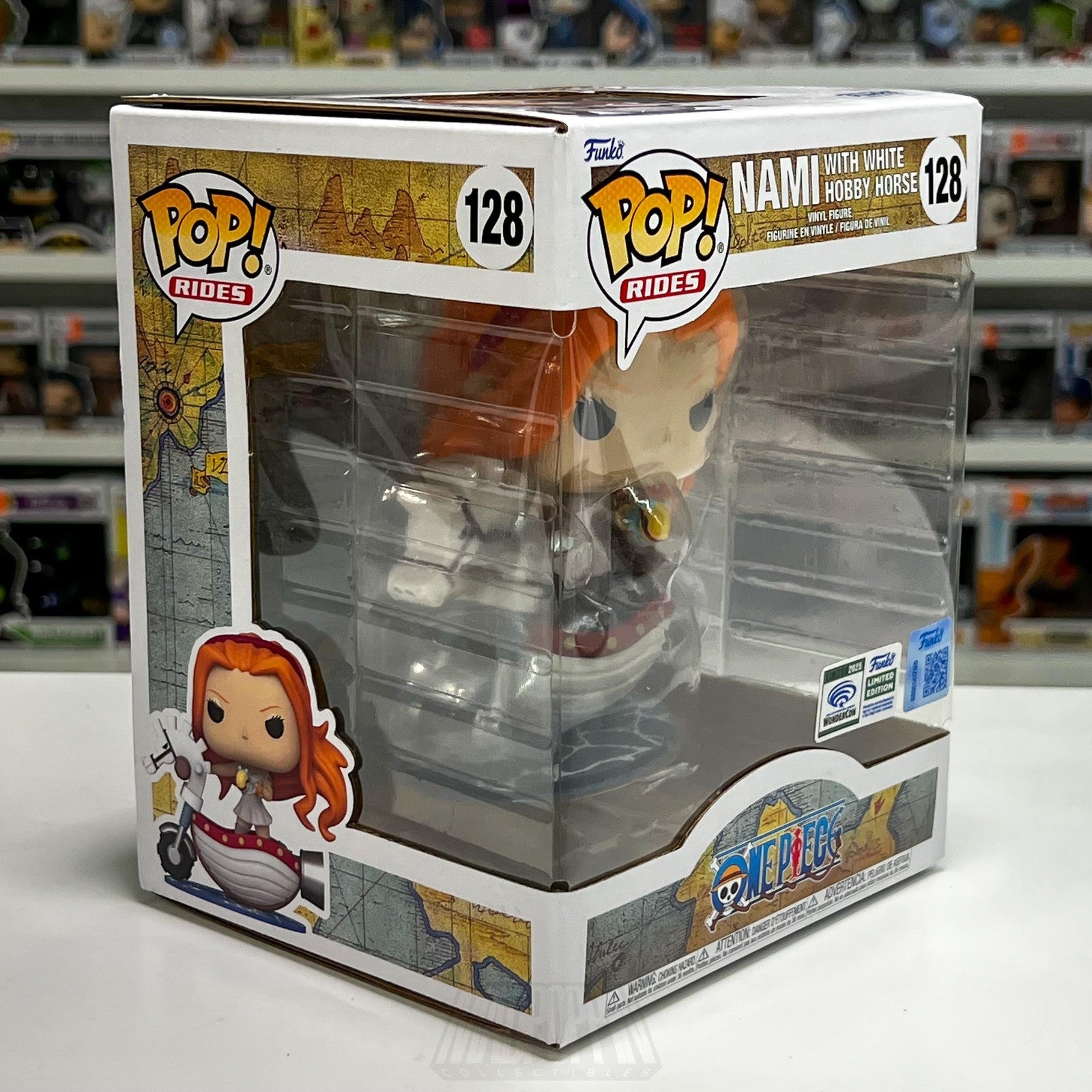 Funko Pop Rides 128 Nami White Hobby Horse One Piece Wondercon Limited Anime NIB