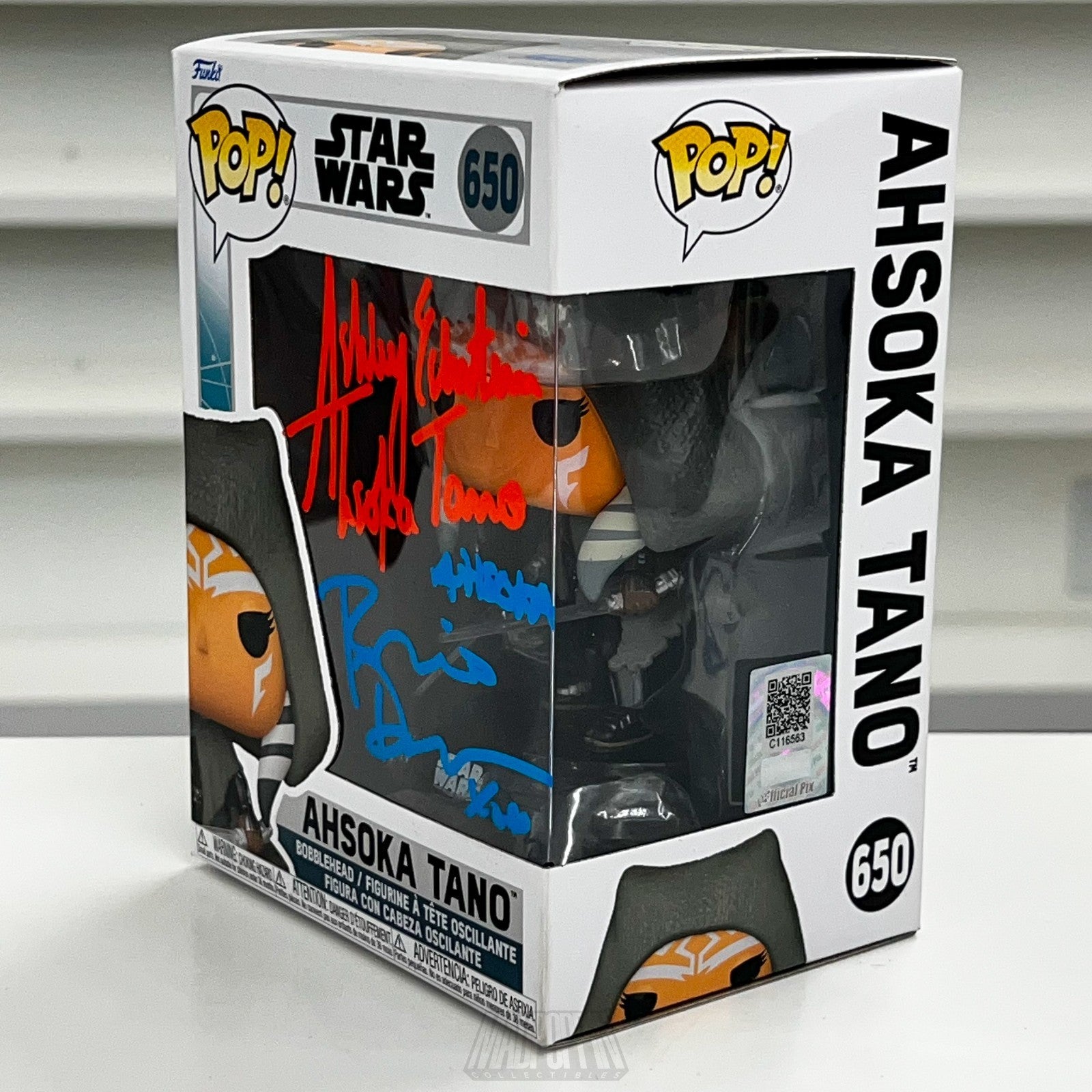 Funko Pop Star Wars Ahsoka Tano 650 Signed Ashley Eckstein Rosario Dawson COA