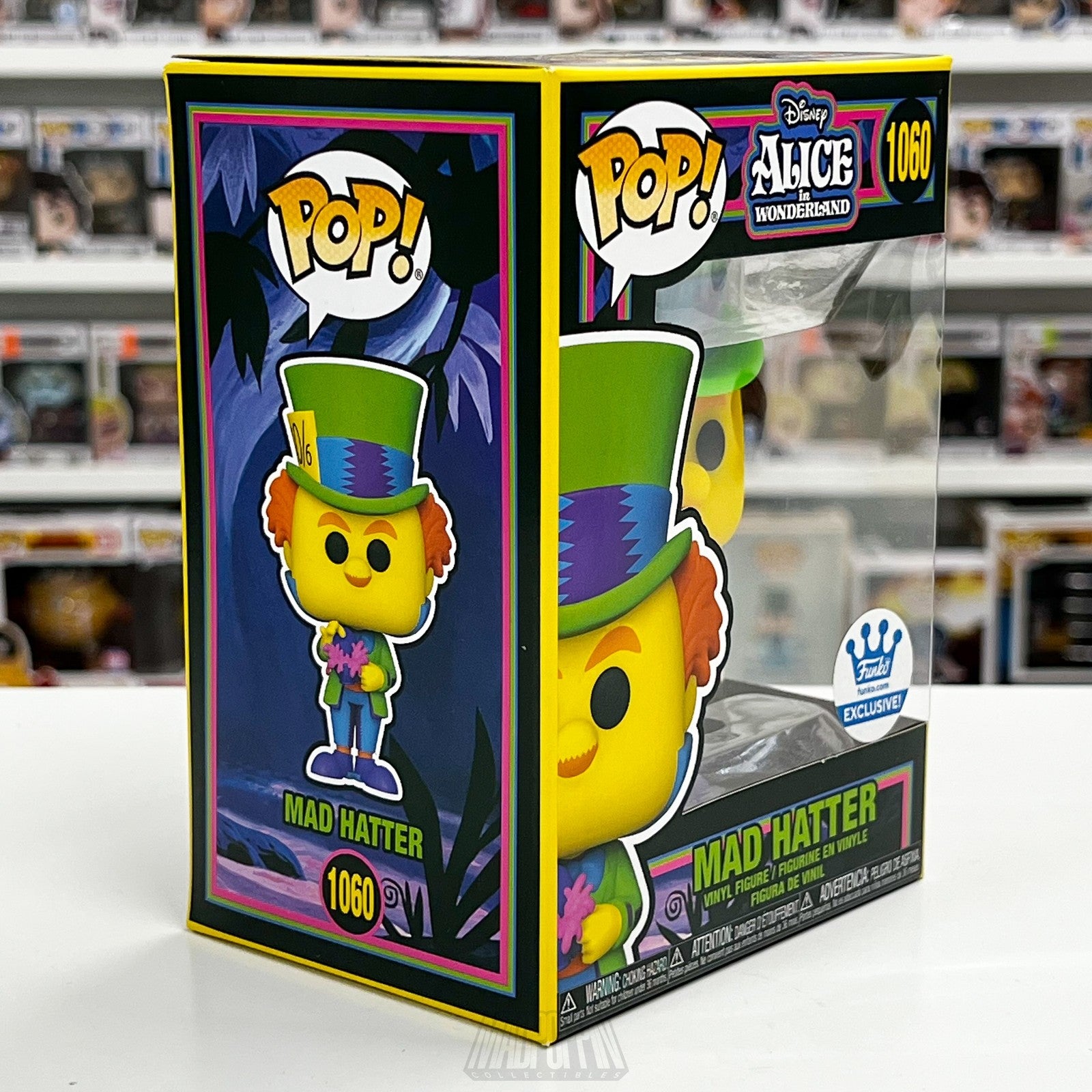 Funko Pop Mad Hatter 1060 Alice in Wonderland Blacklight Exclusive Figure Disney