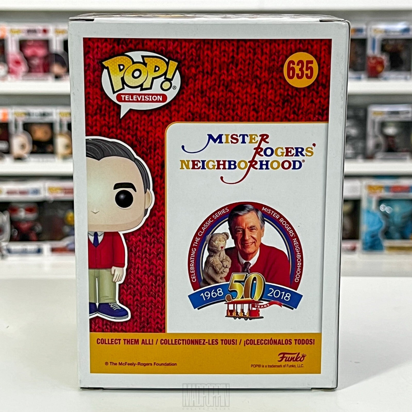 Funko Pop TV Mister Rogers Neighborhood w/Puppet Barnes & Noble Red Sweater 635