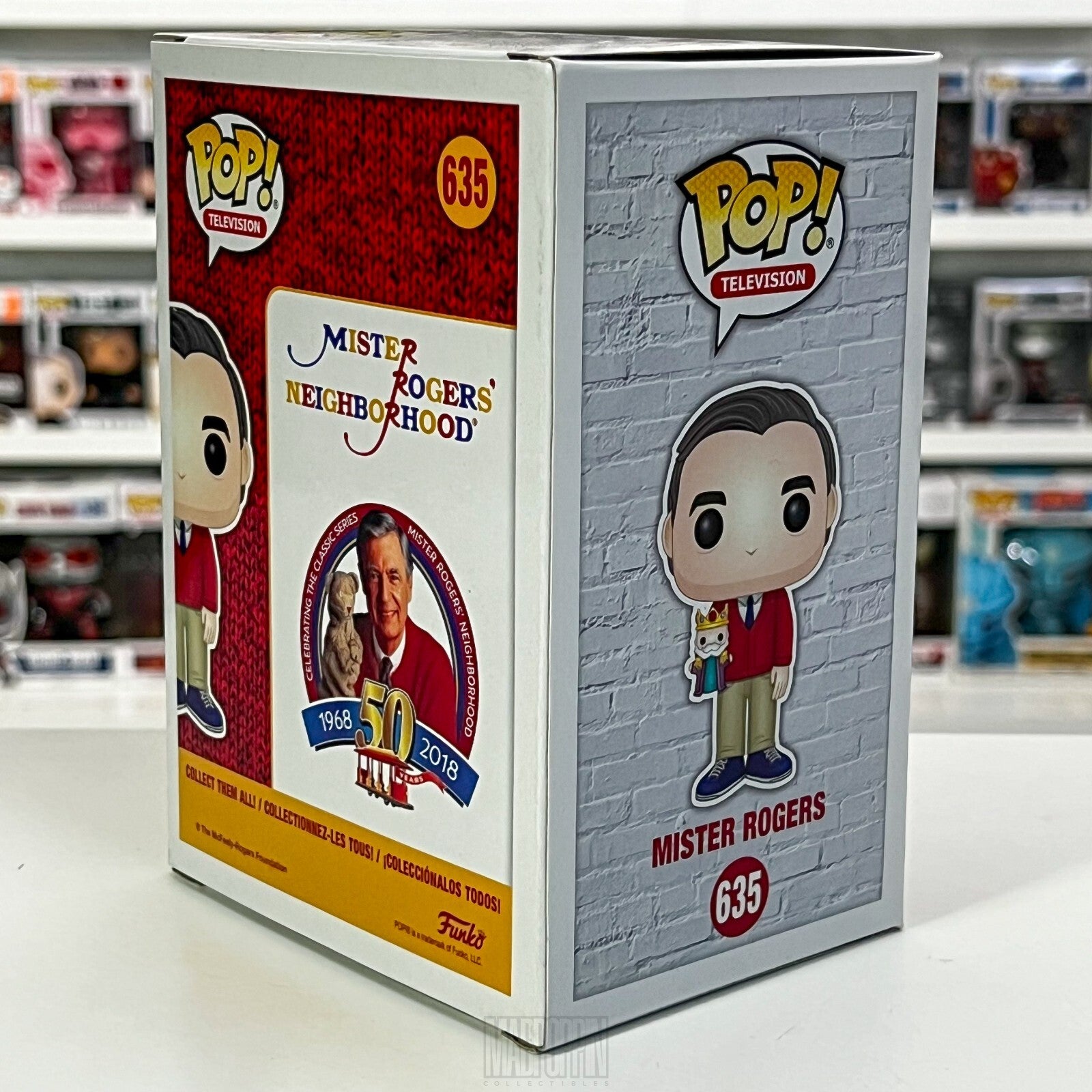 Funko Pop TV Mister Rogers Neighborhood w/Puppet Barnes & Noble Red Sweater 635