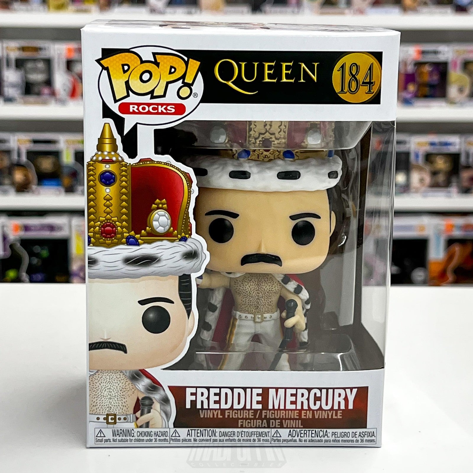 Funko Pop! Rocks Queen Freddie Mercury #184 Crown Robe Vinyl Figure Boxed0