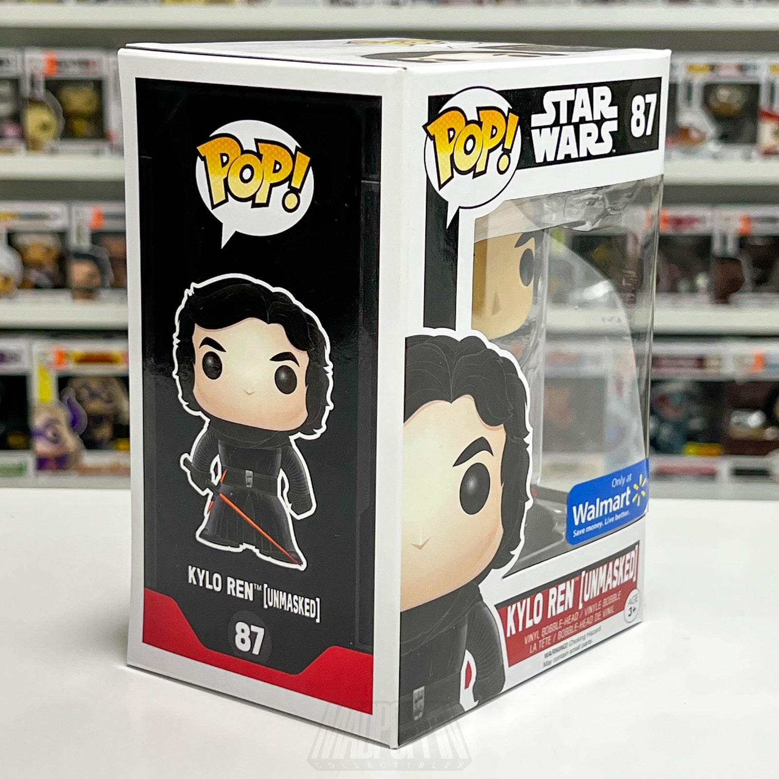 Funko Pop Star Wars Kylo Ren 87 Unmasked Walmart Exclusive Bobble-Head Figure