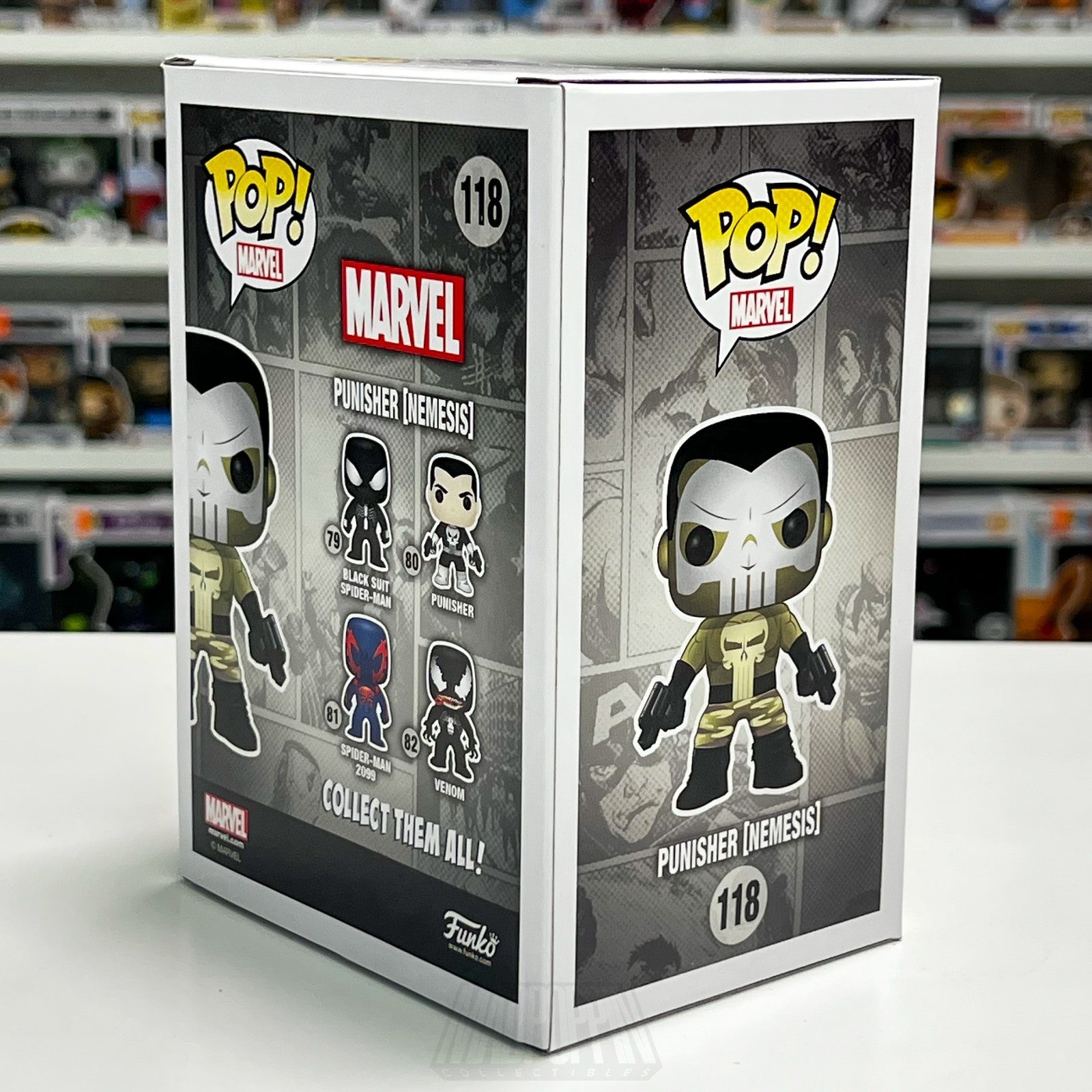 Funko Pop Marvel Punisher (Nemesis) 118 Frank Castle Vinyl Skull Figure Toy NIB4