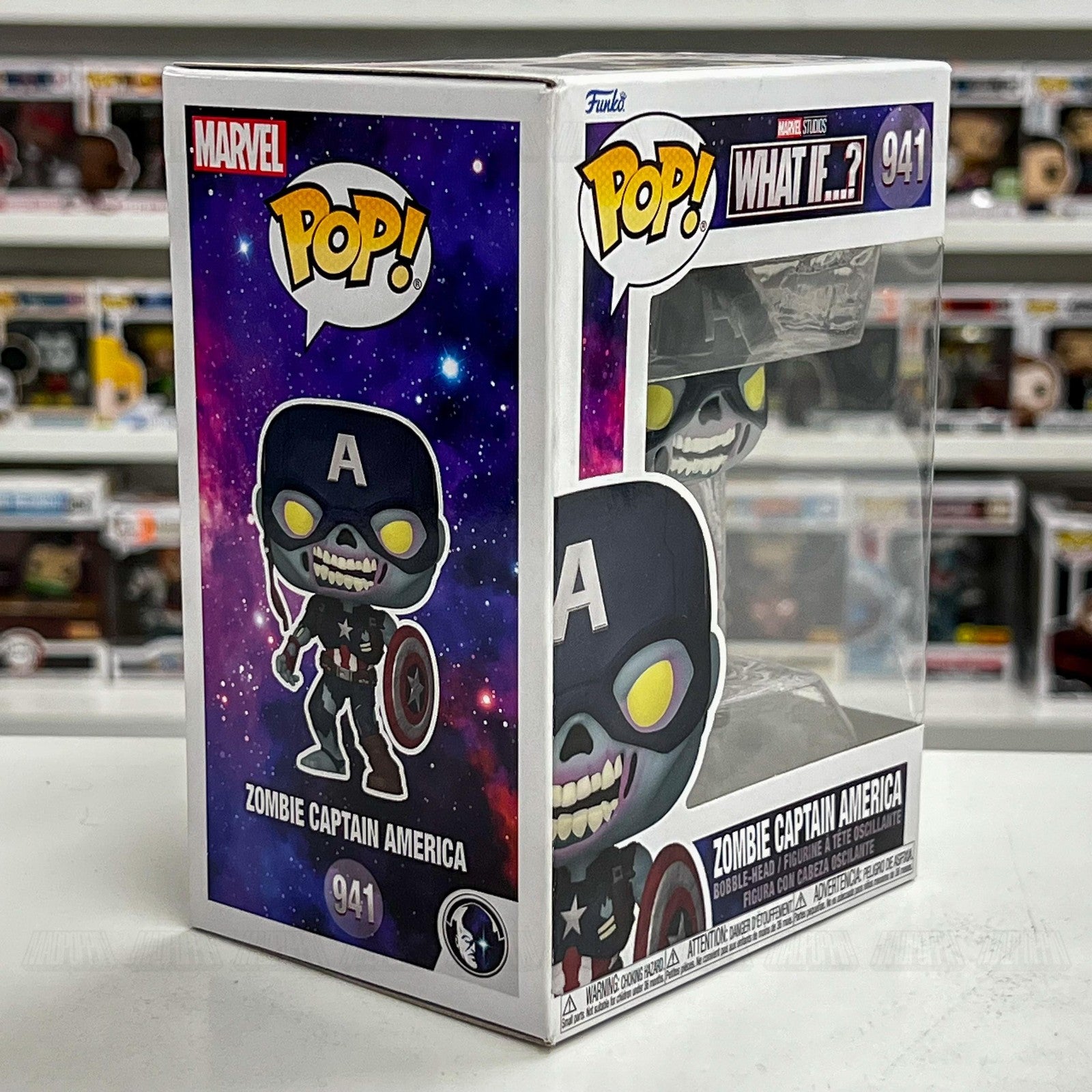 Funko Pop Marvel What If Zombie Captain America 941 Bobblehead Vinyl New Figure