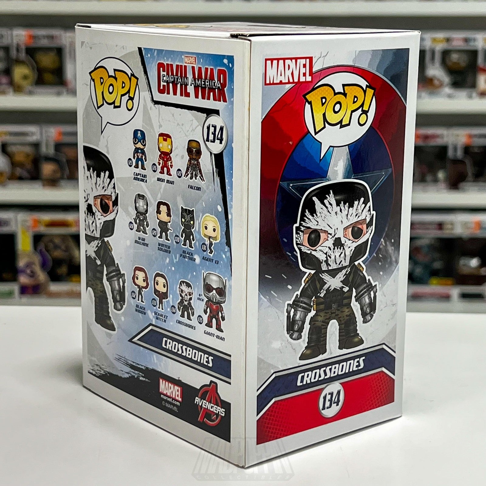 Funko Pop Marvel Captain America Civil War Crossbones 134 Vinyl Bobble-Head Toy