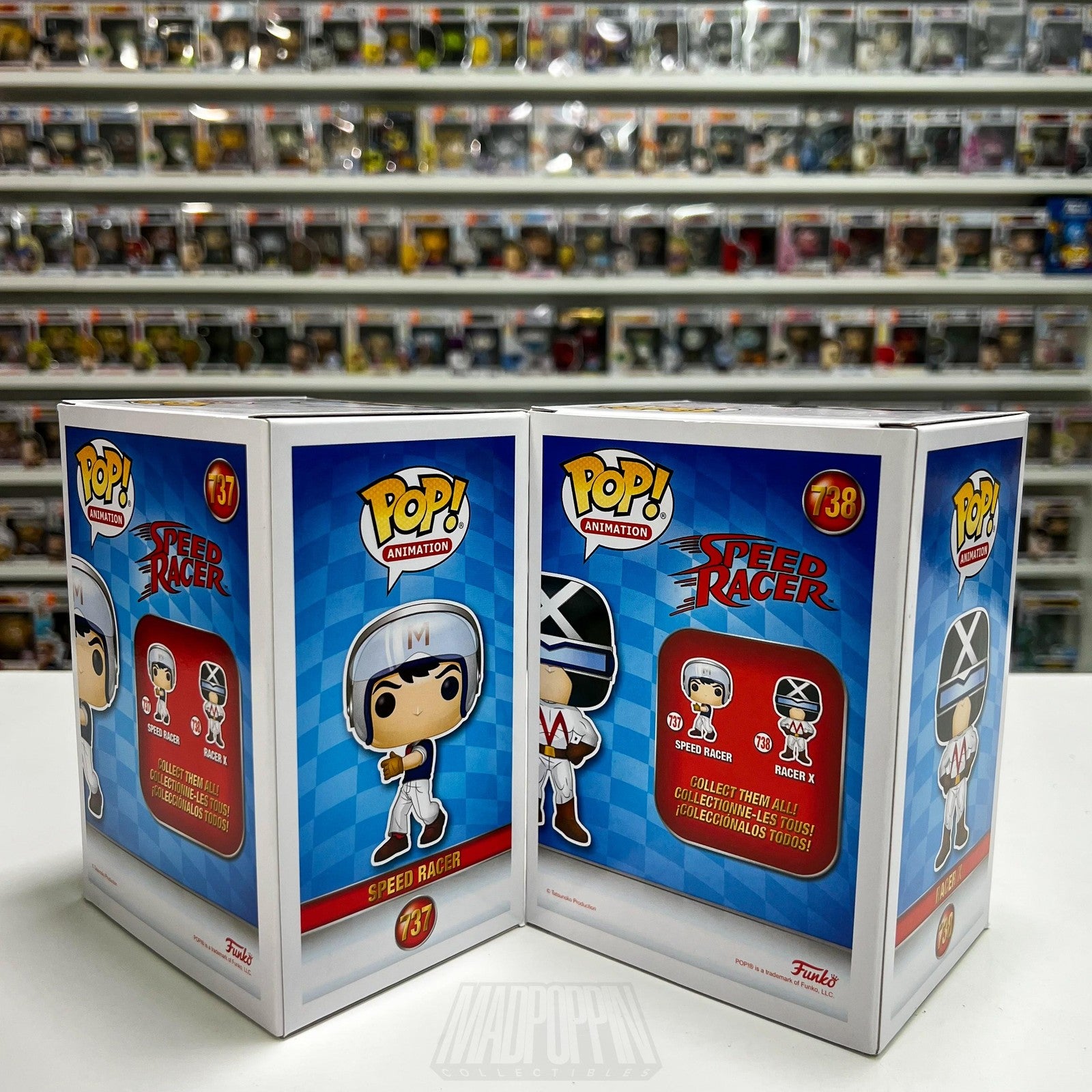 Funko Pop Animation Speed Racer & Racer X 737 738 Set BobbleHead Toy Anime NIB