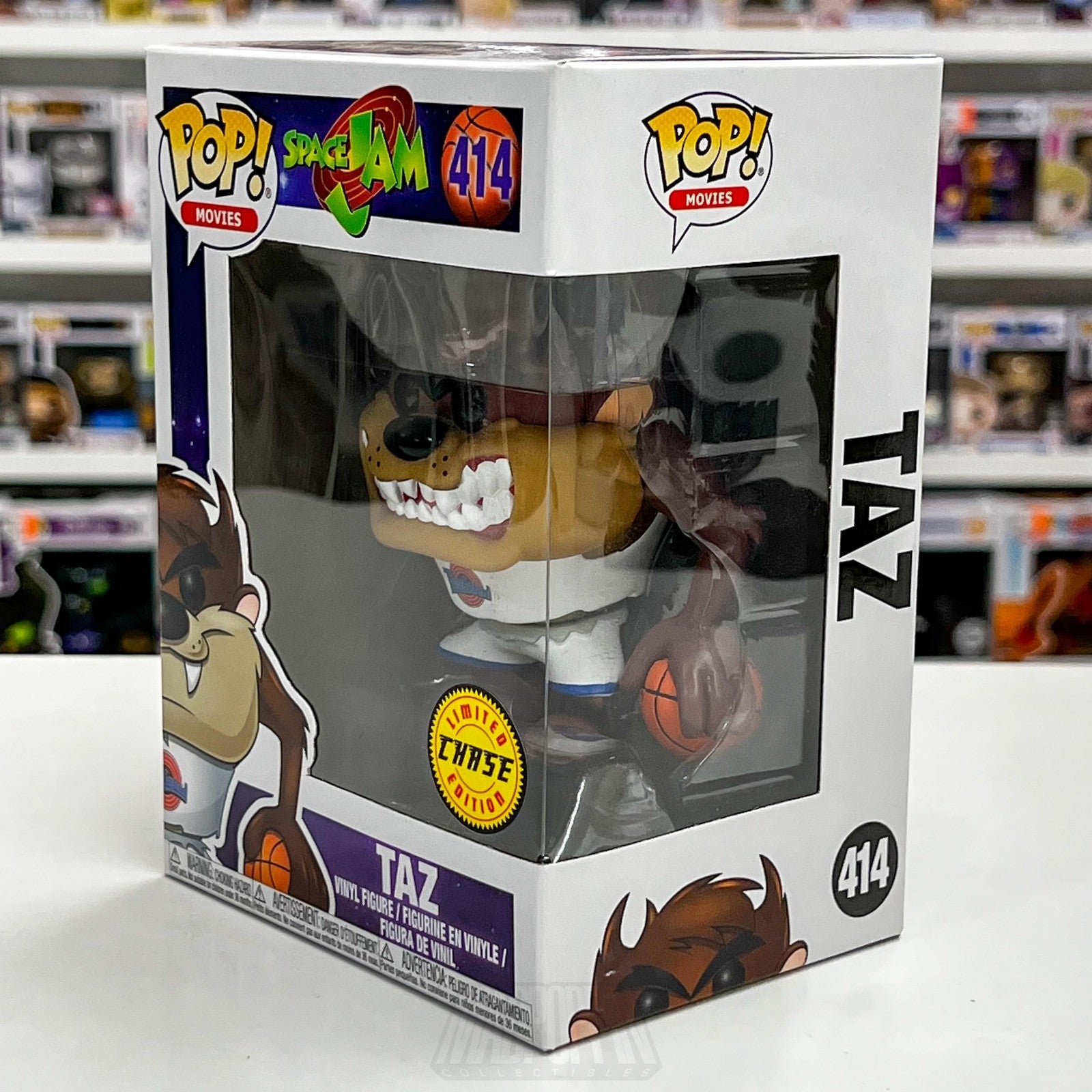 Funko Pop Movies Space Jam Taz 414 Chase Open Mouth Vinyl Figure Tune Squad NIB1