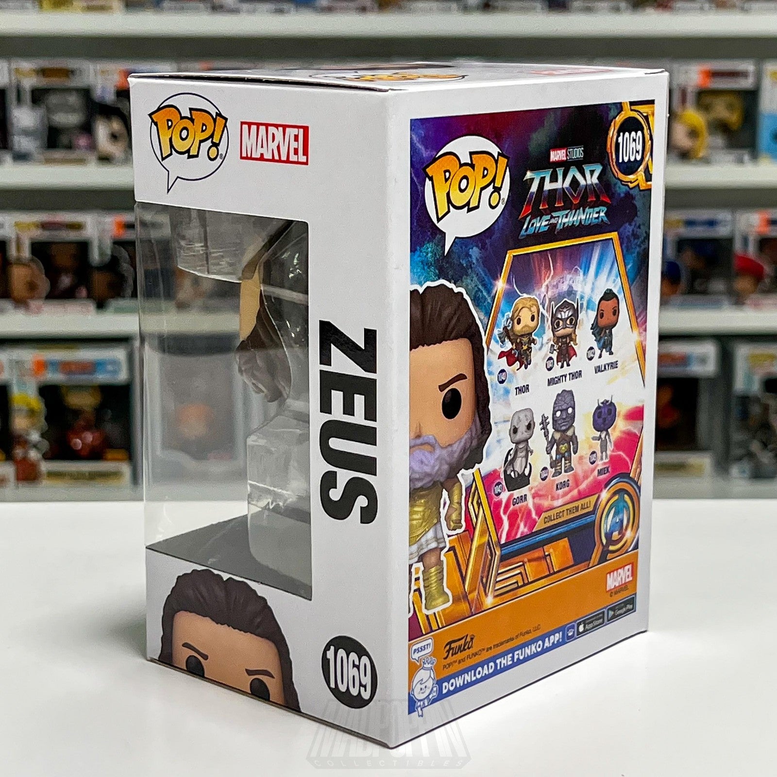 Funko Pop Marvel Thor Love and Thunder Zeus God 1069 BobbleHead Vinyl Figure Toy
