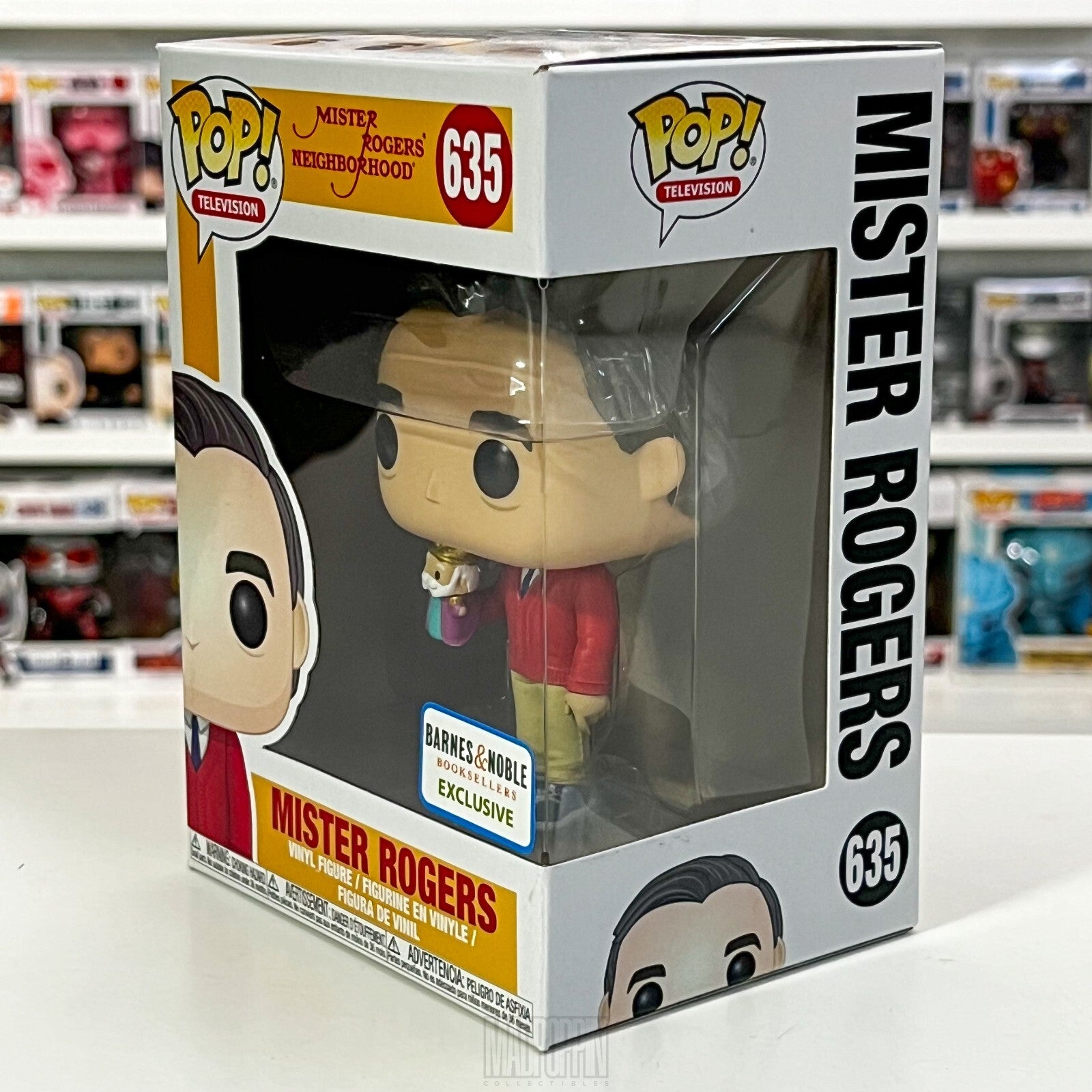 Funko Pop TV Mister Rogers Neighborhood w/Puppet Barnes & Noble Red Sweater 635
