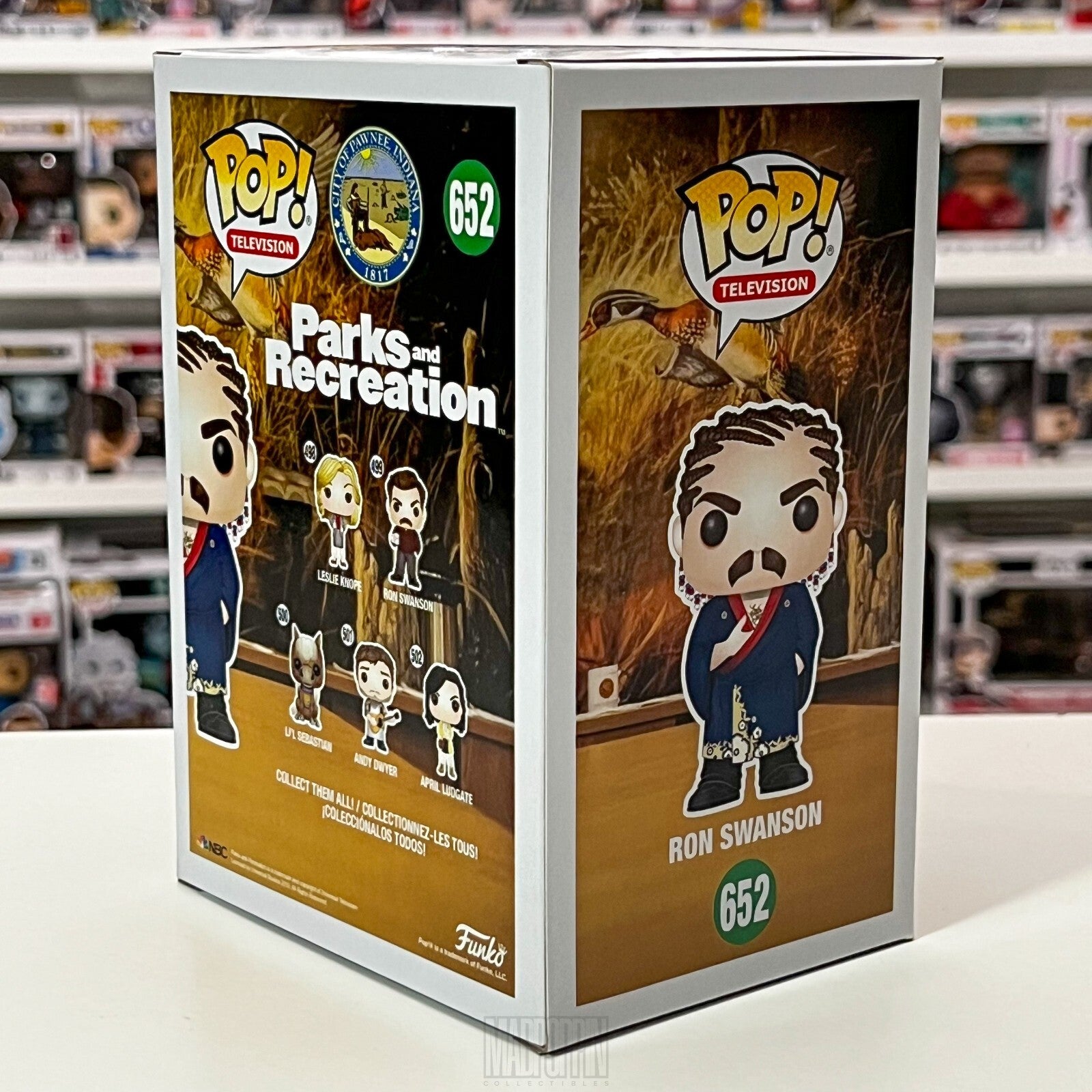 Funko Pop TV Parks and Recreation Ron Swanson Cornrows SDCC Official Sticker 652