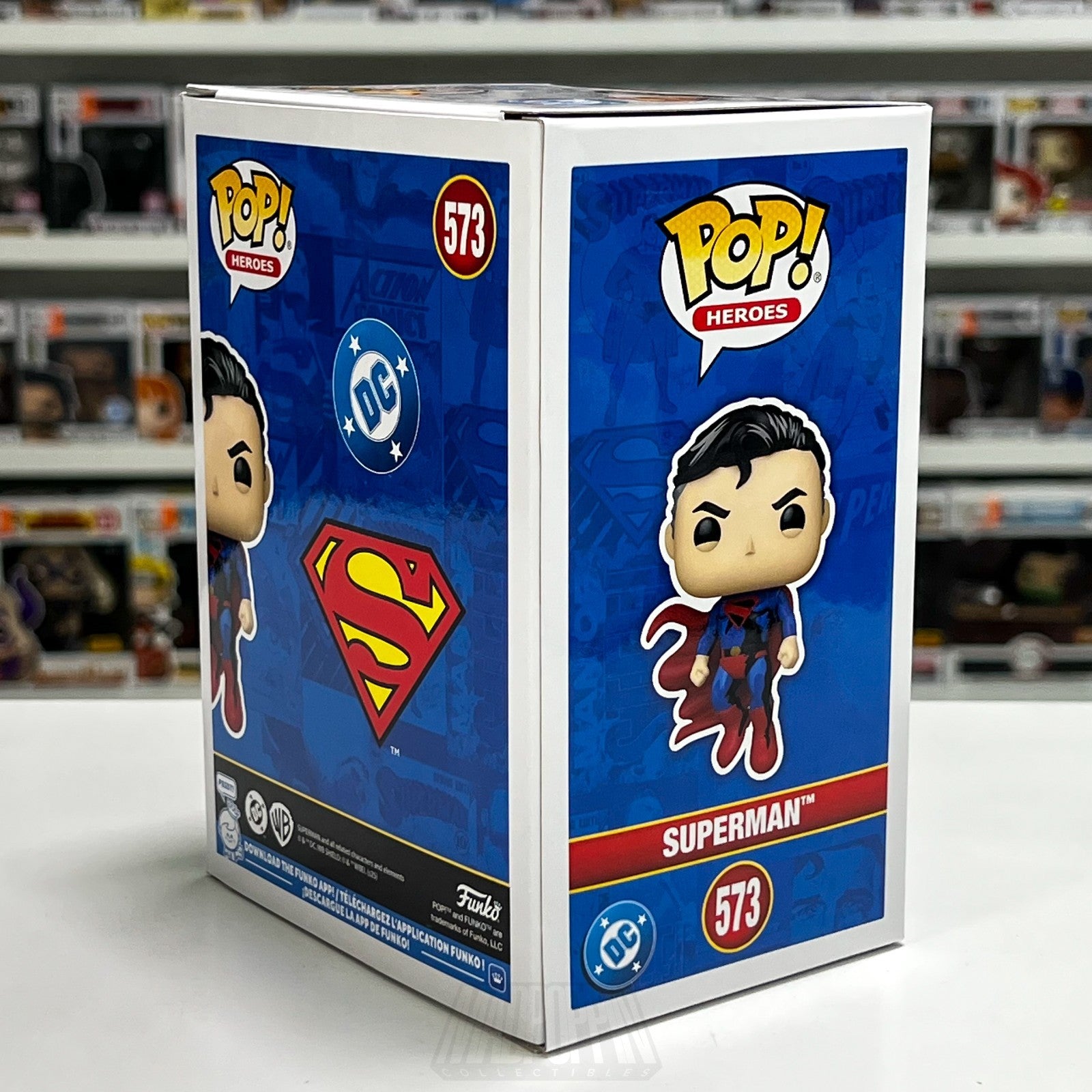 Funko Pop DC Super Heroes Superman 573 NYCC 2025 Official Con Sticker Comic Deco