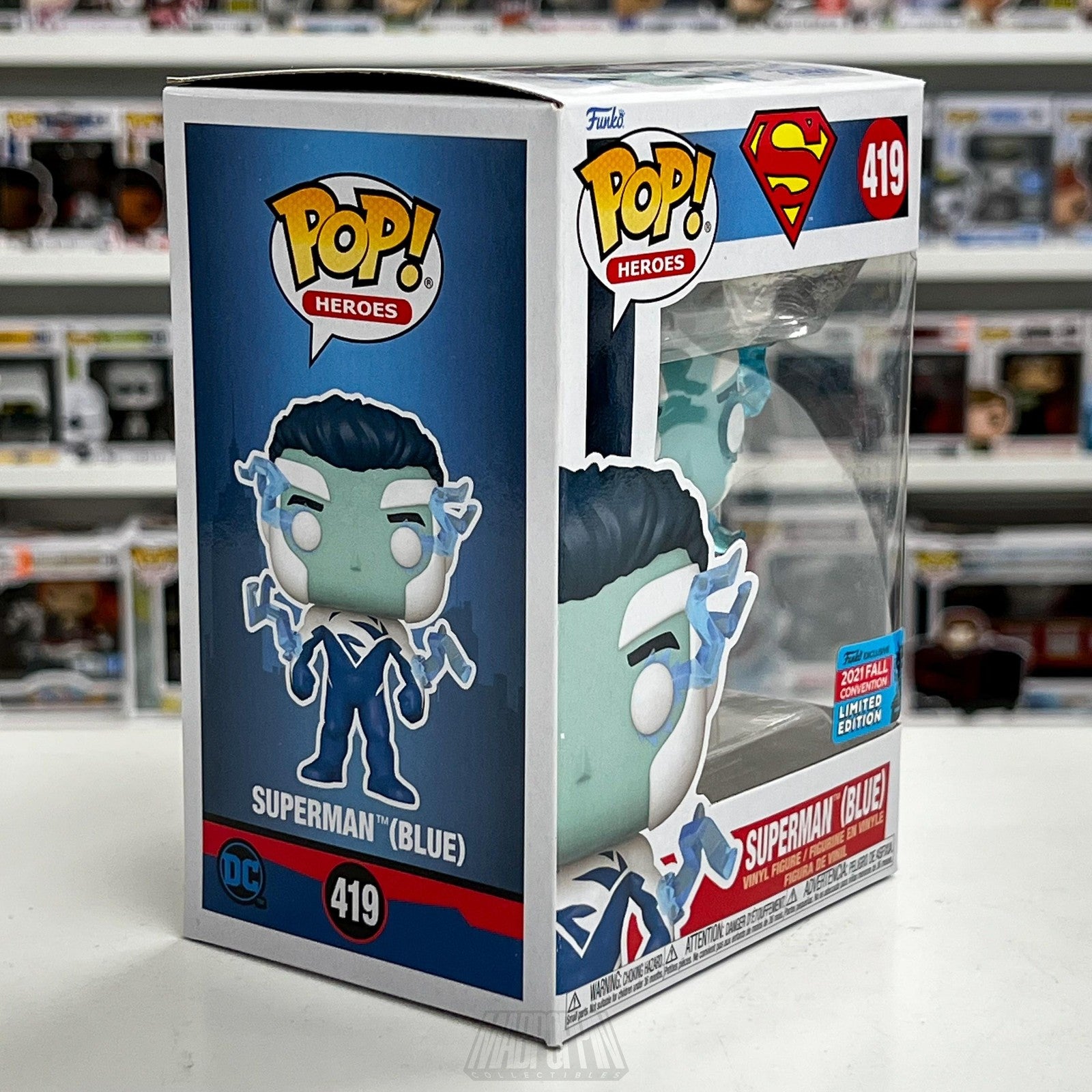 Funko Pop Superman Blue #419 Fall Convention Exclusive Limited Edition 2021