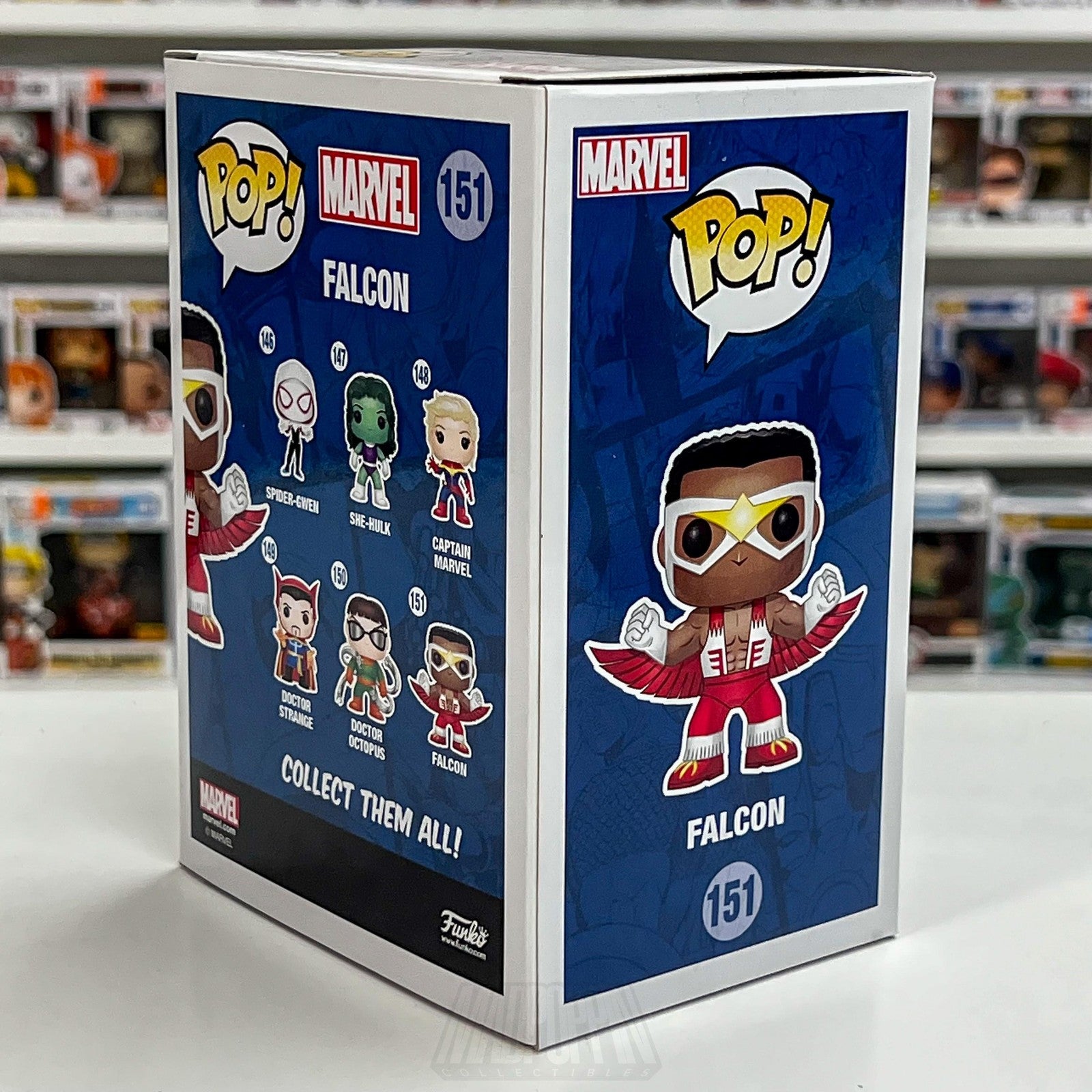 Funko Pop Marvel Falcon 151 Vinyl Bobble-Head Figure Box Sam Wilson Avengers Toy