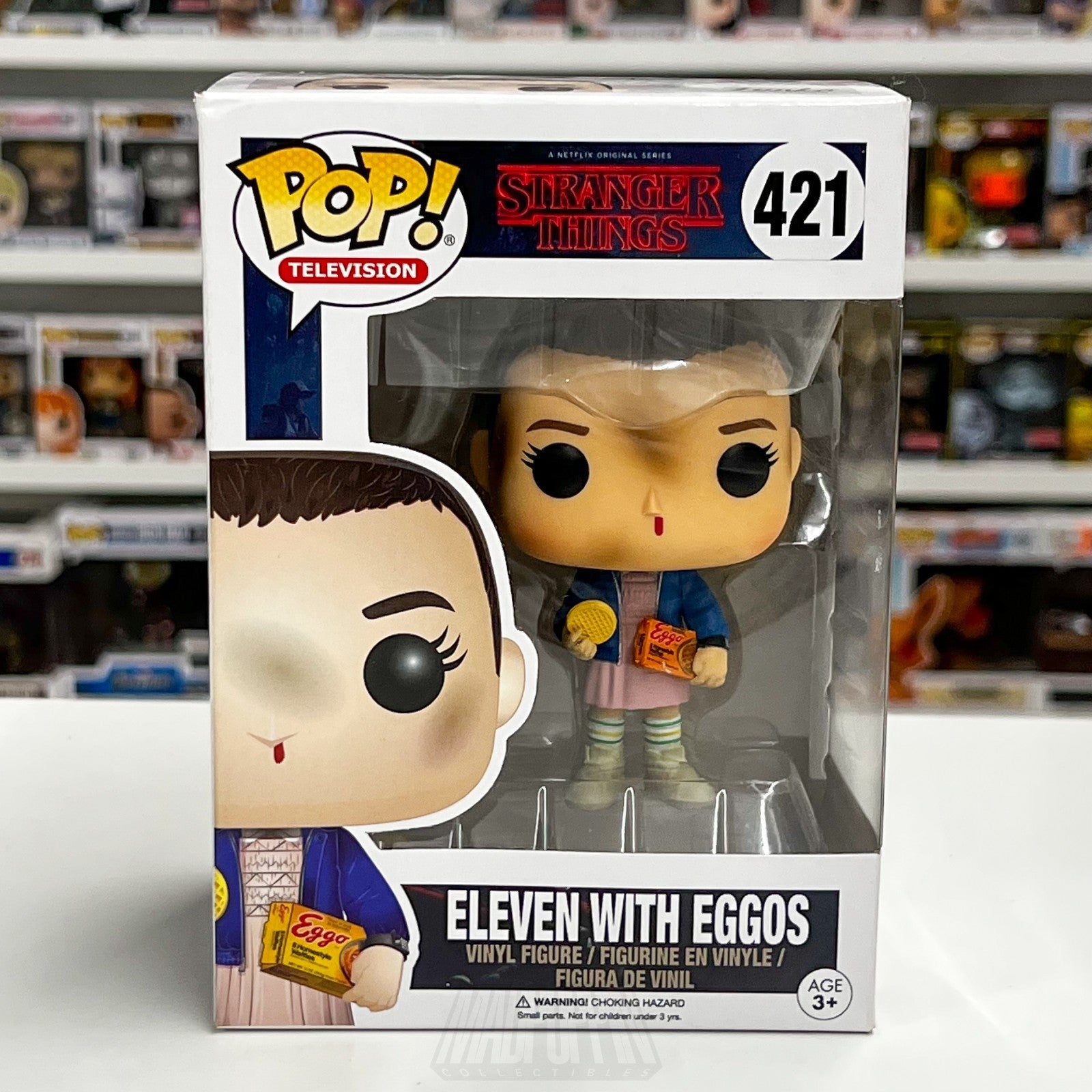 Funko Pop Television Stranger Things Eleven w/Eggos 421 Netflix Toy Vinyl Figure0