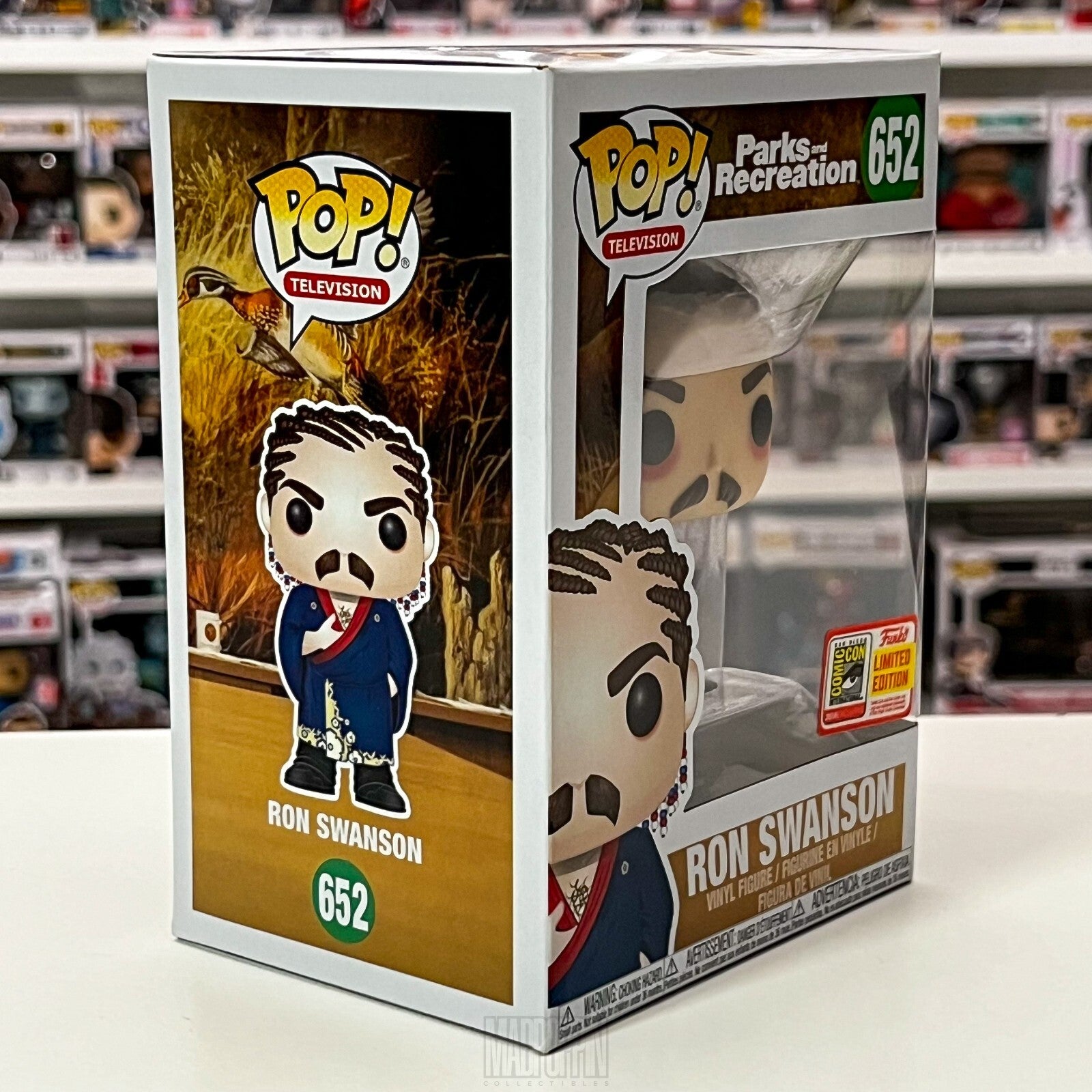 Funko Pop TV Parks and Recreation Ron Swanson Cornrows SDCC Official Sticker 652