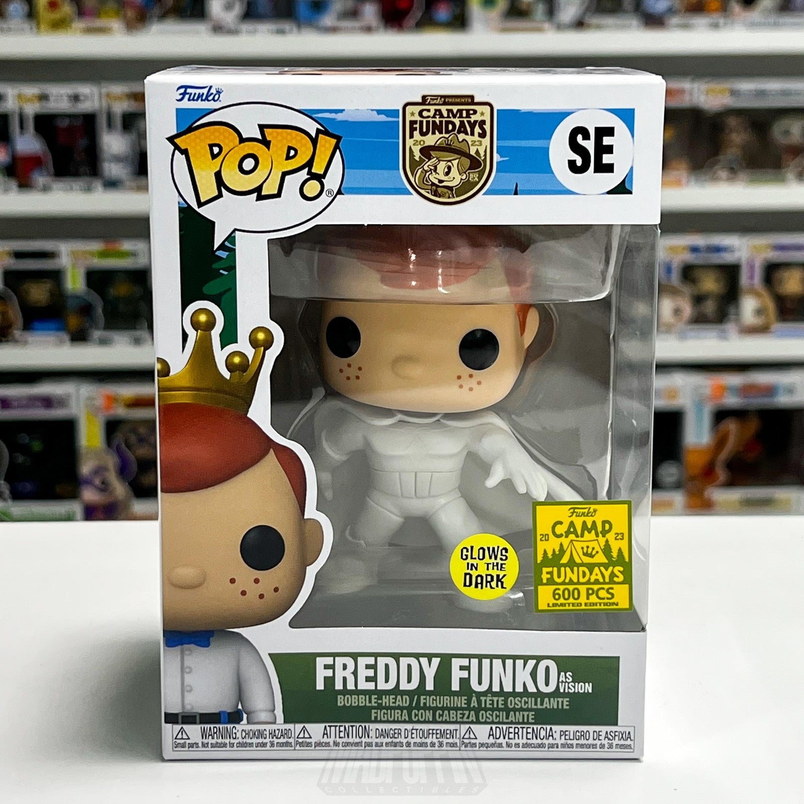 Funko Pop Freddy as White Vision SE Glow in the Dark Camp Fundays 600 PCS Marvel