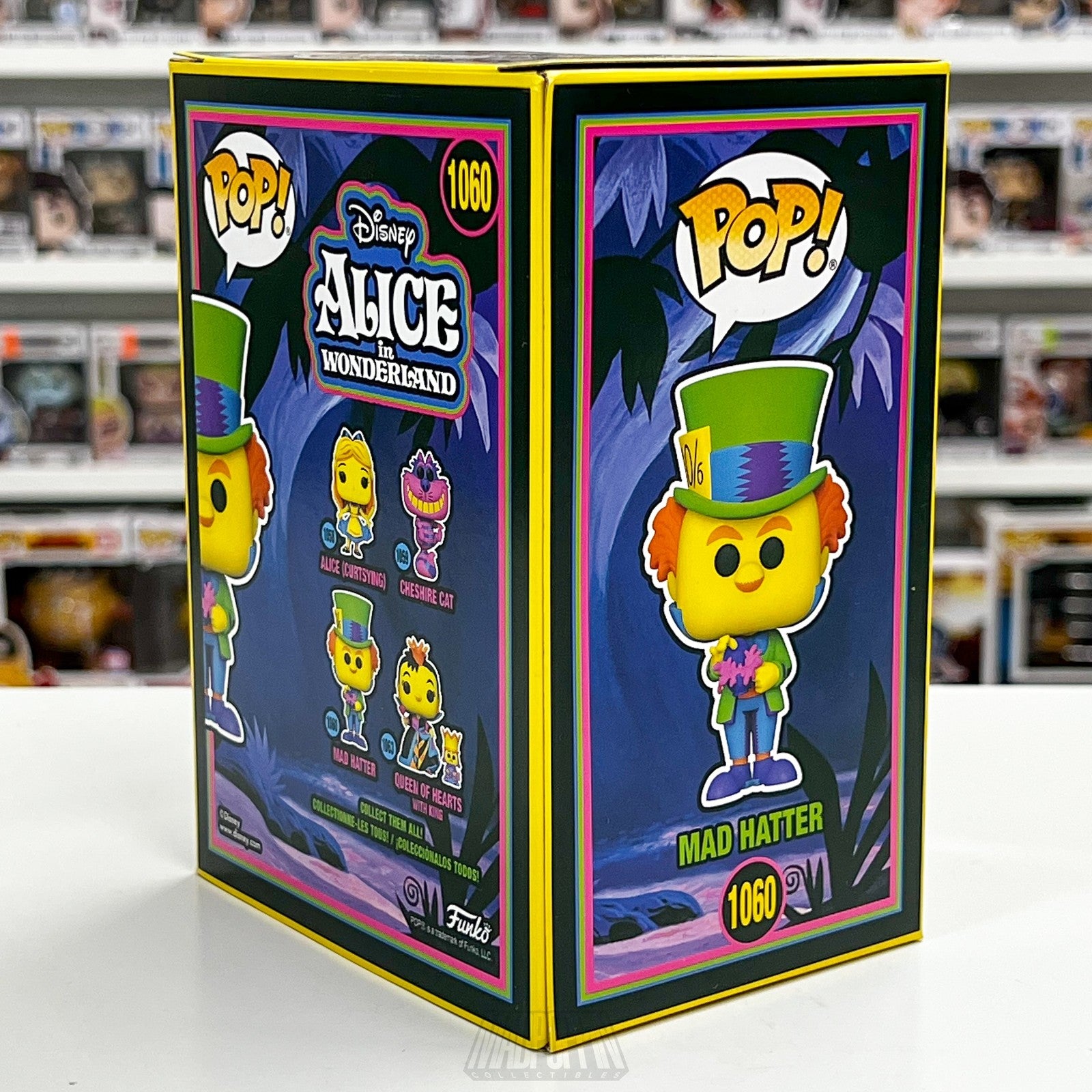 Funko Pop Mad Hatter 1060 Alice in Wonderland Blacklight Exclusive Figure Disney