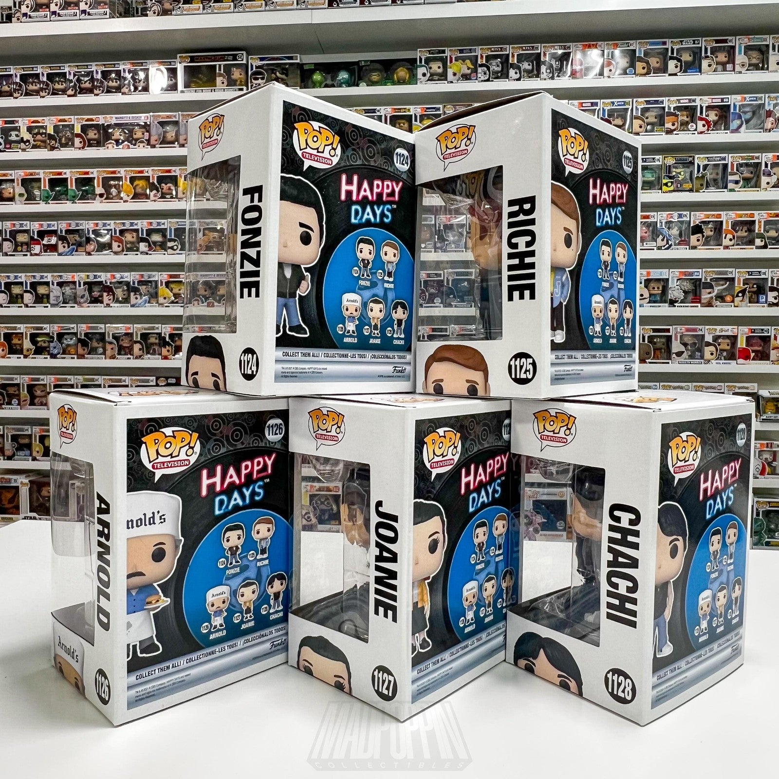 Funko Pop Television Happy Days Set of 5 Fonzie Richie Arnold Joanie Chachi TV