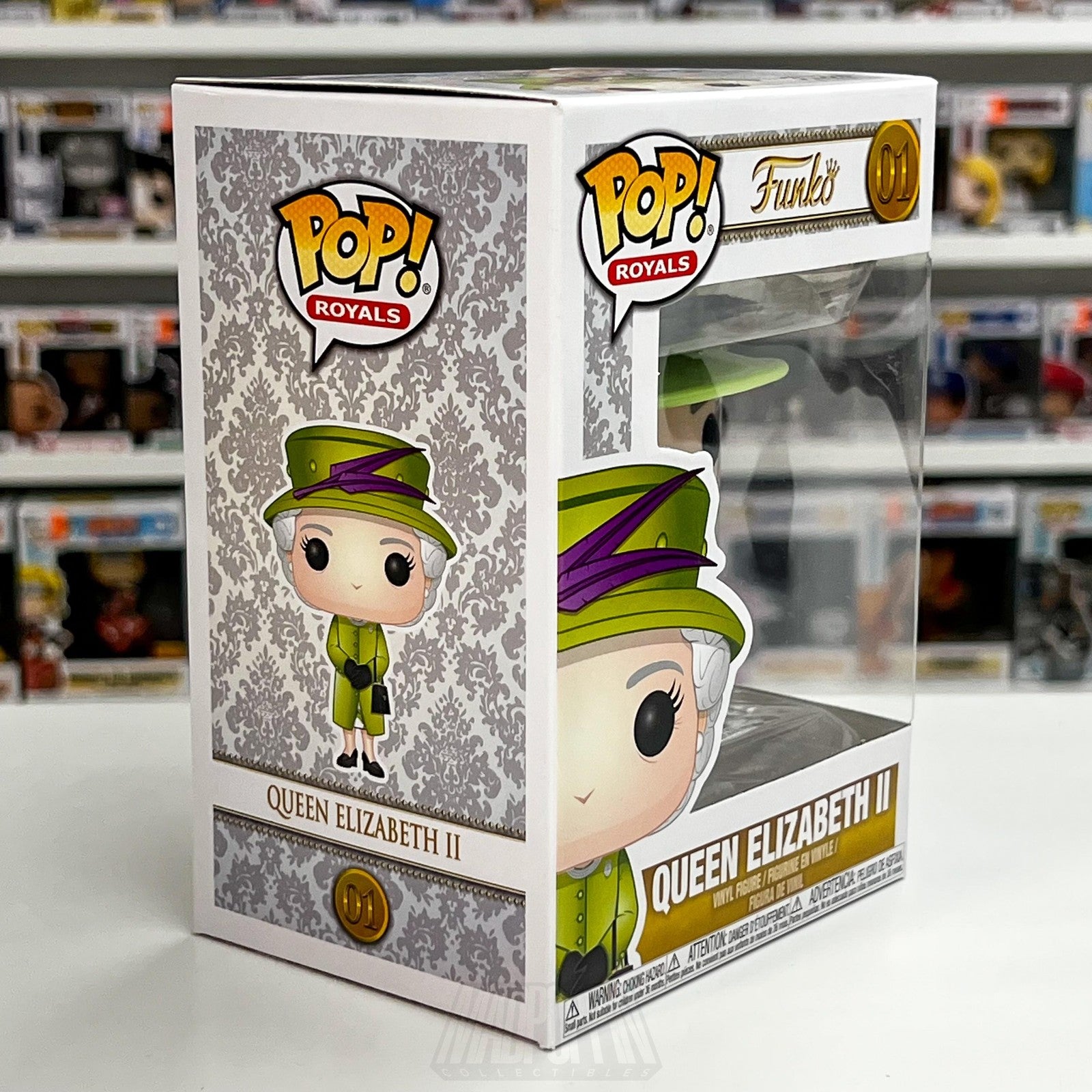 Funko Pop The Royal Wedding Queen Elizabeth II Green Dress 01 UK Figure Toy Mint