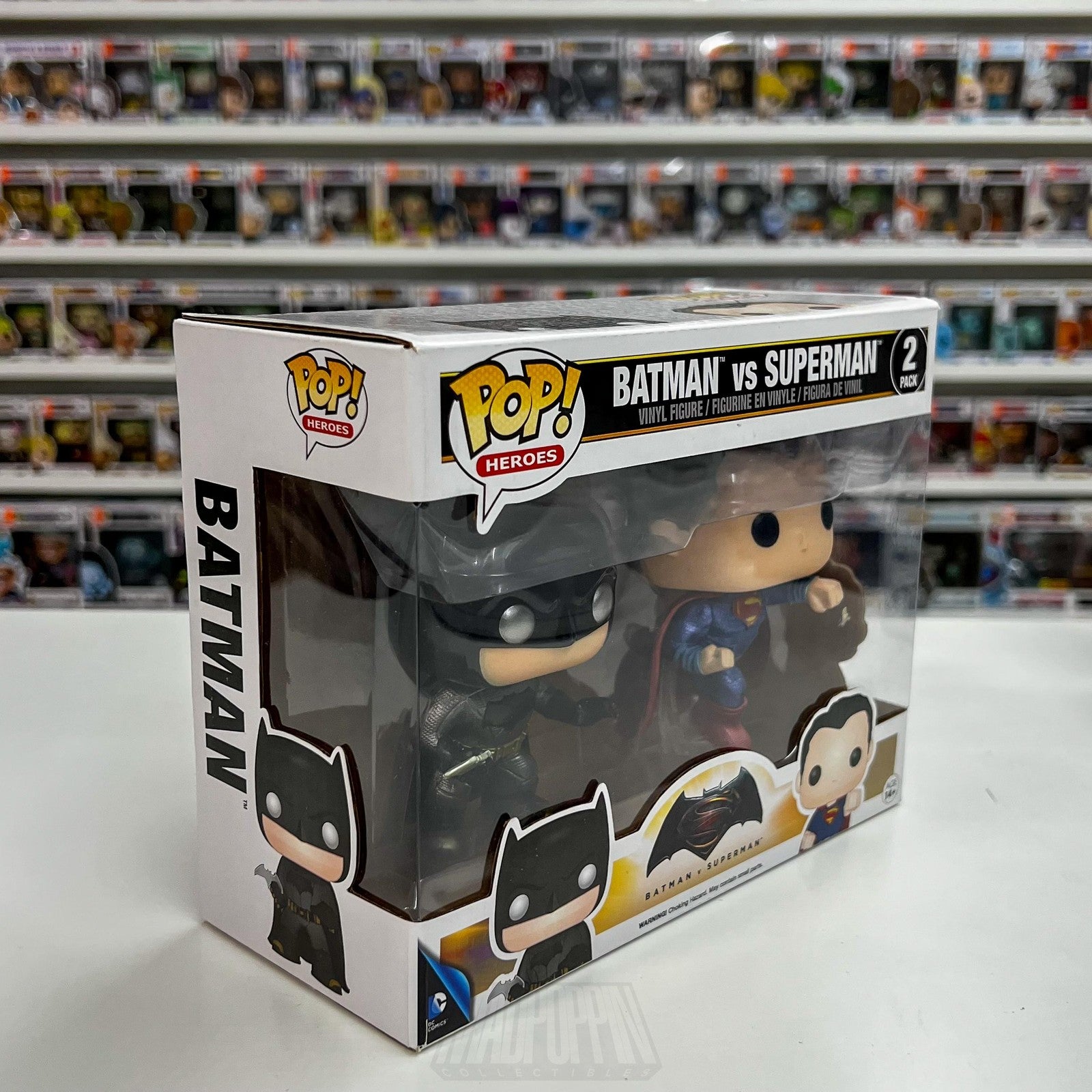 Funko Pop DC Heroes Batman Superman Metallic Dawn of Justice 2 Pack Toy Figures