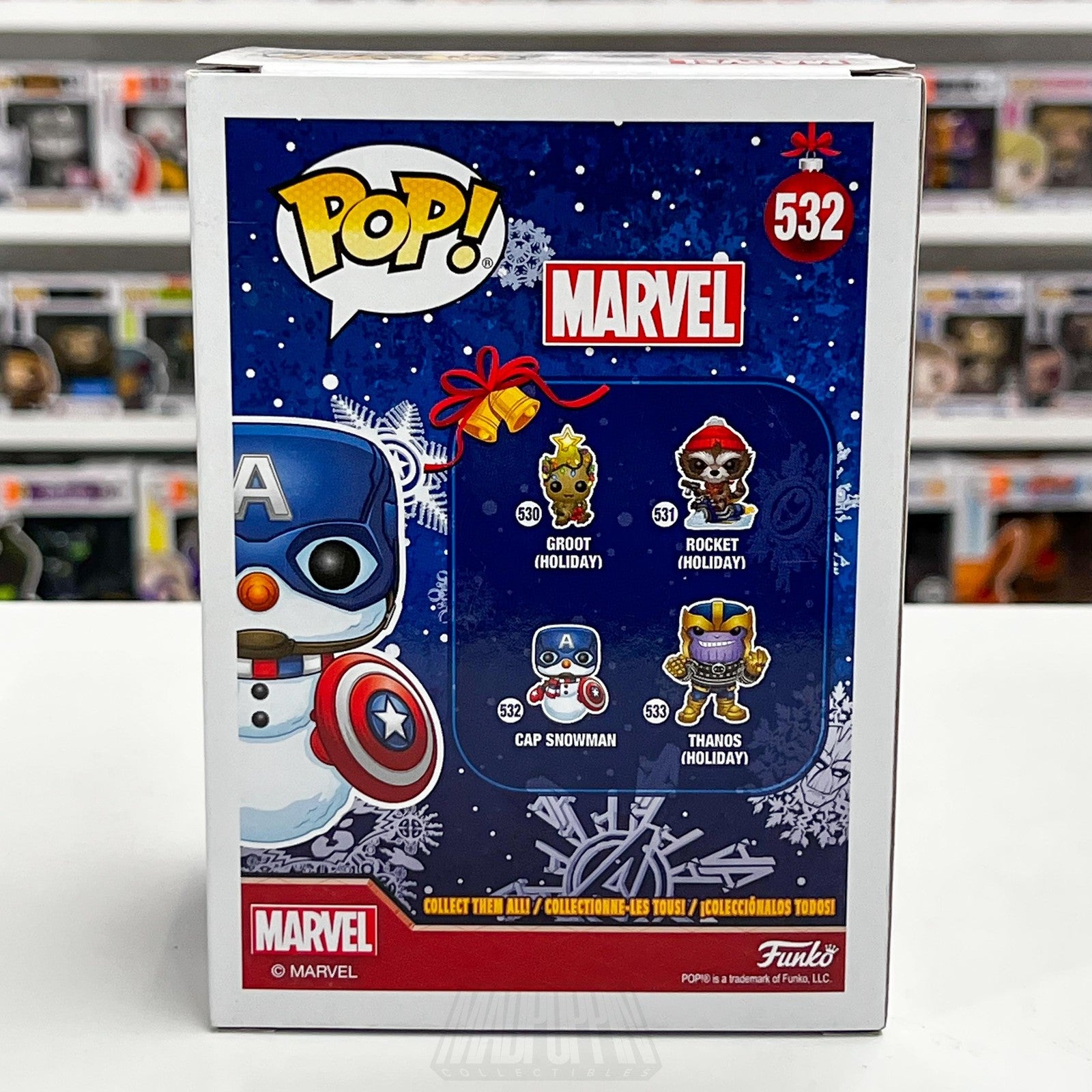Funko Pop Marvel Holiday Cap Snowman 532 Captain America Bobble-Head Vinyl3