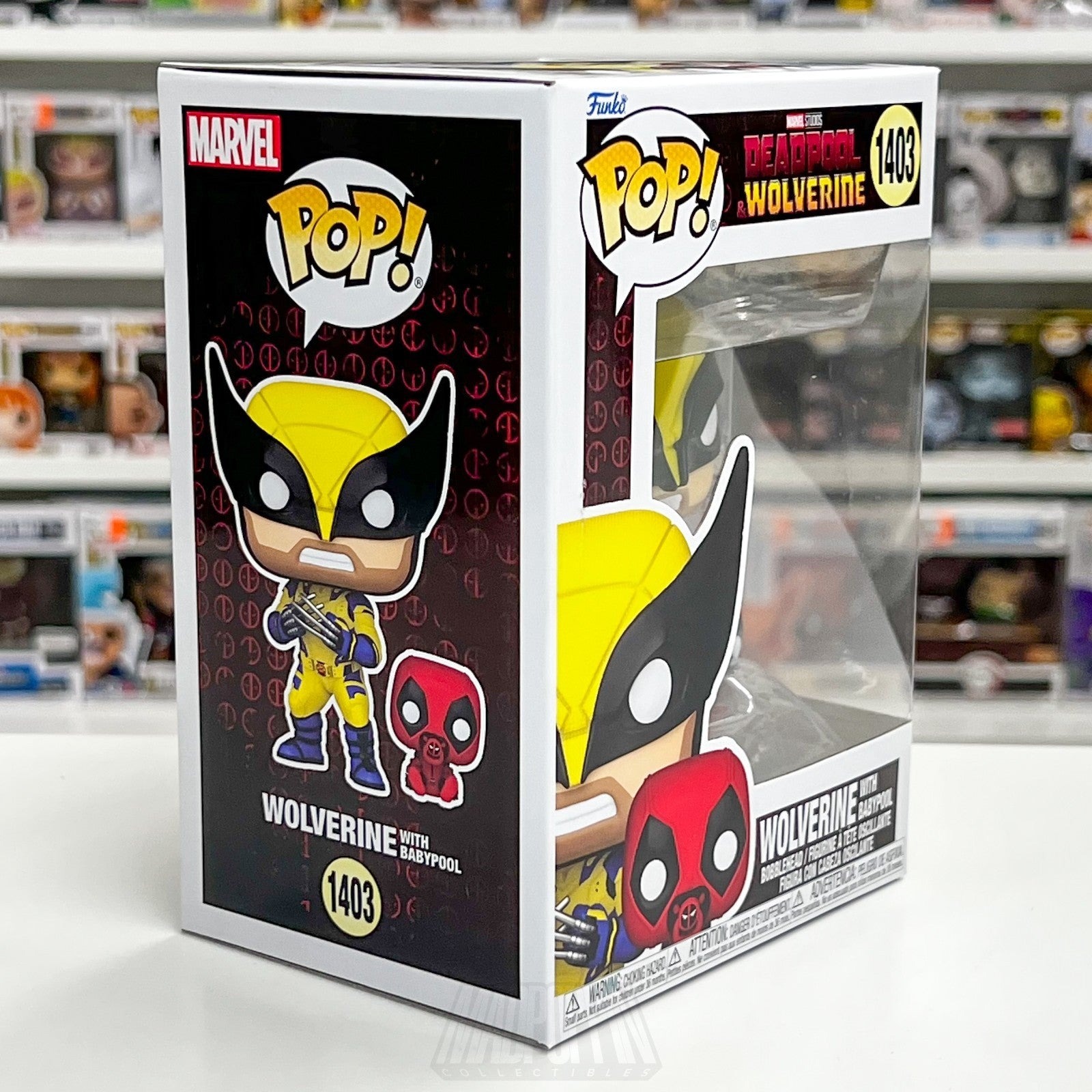 Funko Pop Marvel Deadpool & Wolverine with Babypool 1403 Movie Vinyl Figure Toy5