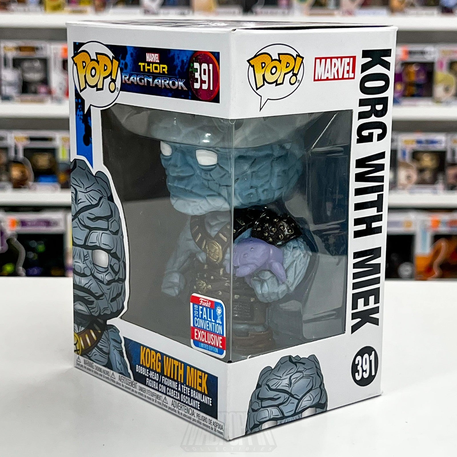 Funko Pop Marvel Thor Ragnarok Korg w/Miek 391 2018 Fall Con NYCC Vinyl Figure1