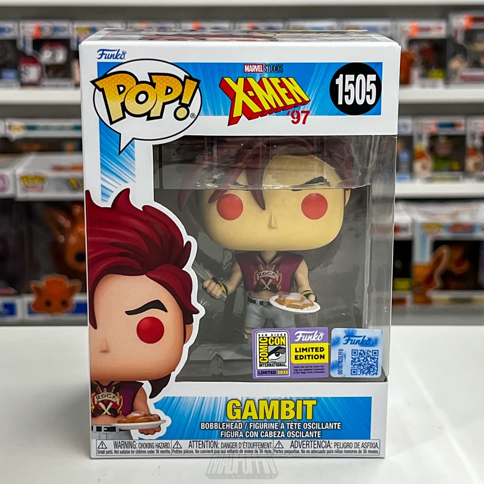 Funko Pop Gambit Disney X-Men 97 2025 SDCC Official Con Sticker Rock M