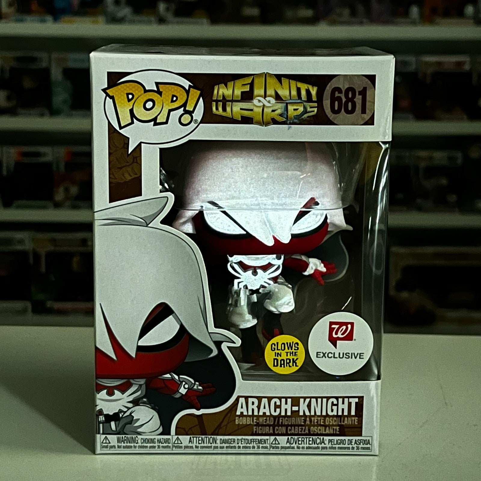 Funko Pop Marvel Infinity Warps ArachKnight Glow Walgreens 681 Toy Vinyl Figure0
