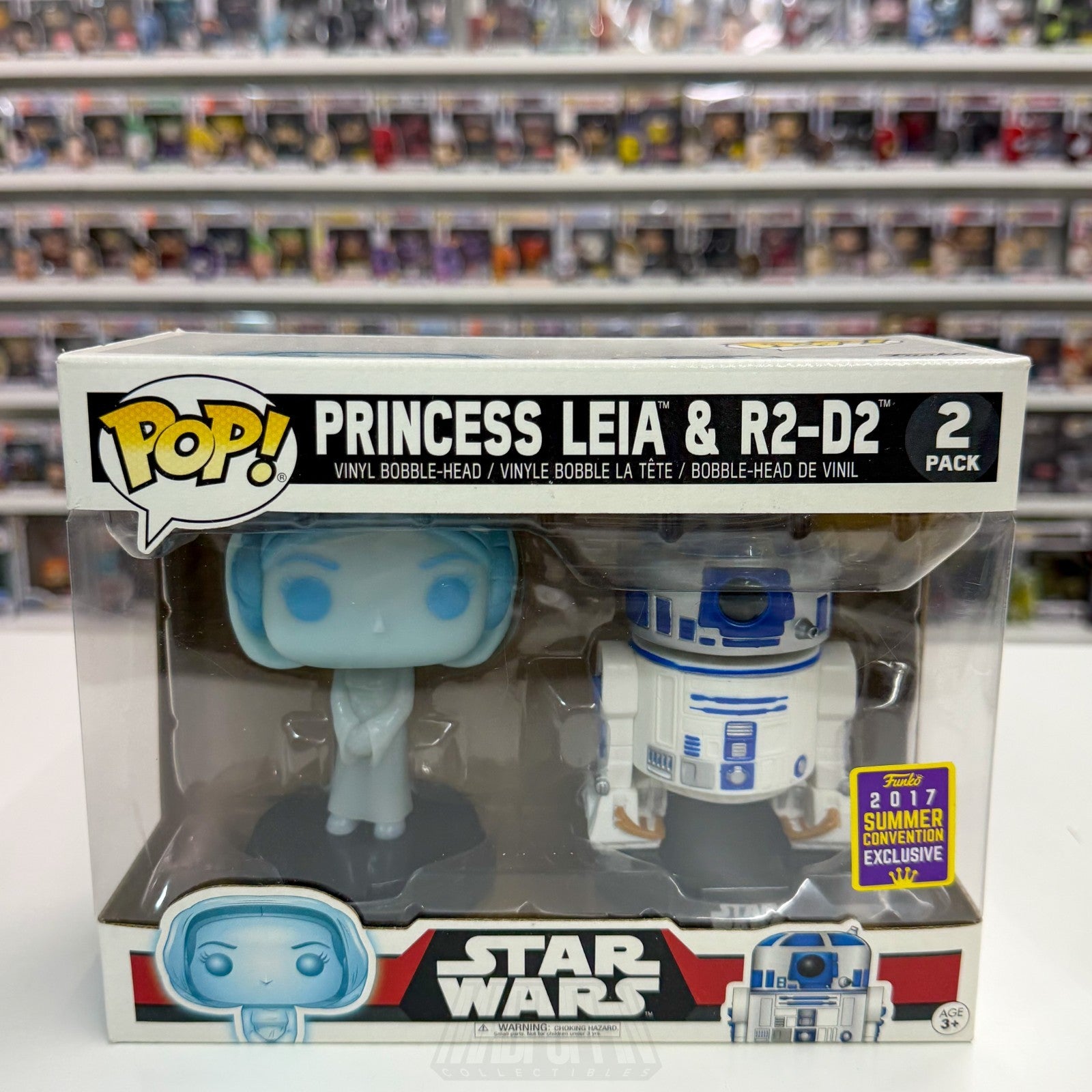 Funko Pop Star Wars Princess Leia Holographic & R2-D2 SDCC 2 Pack Vinyl Figure0