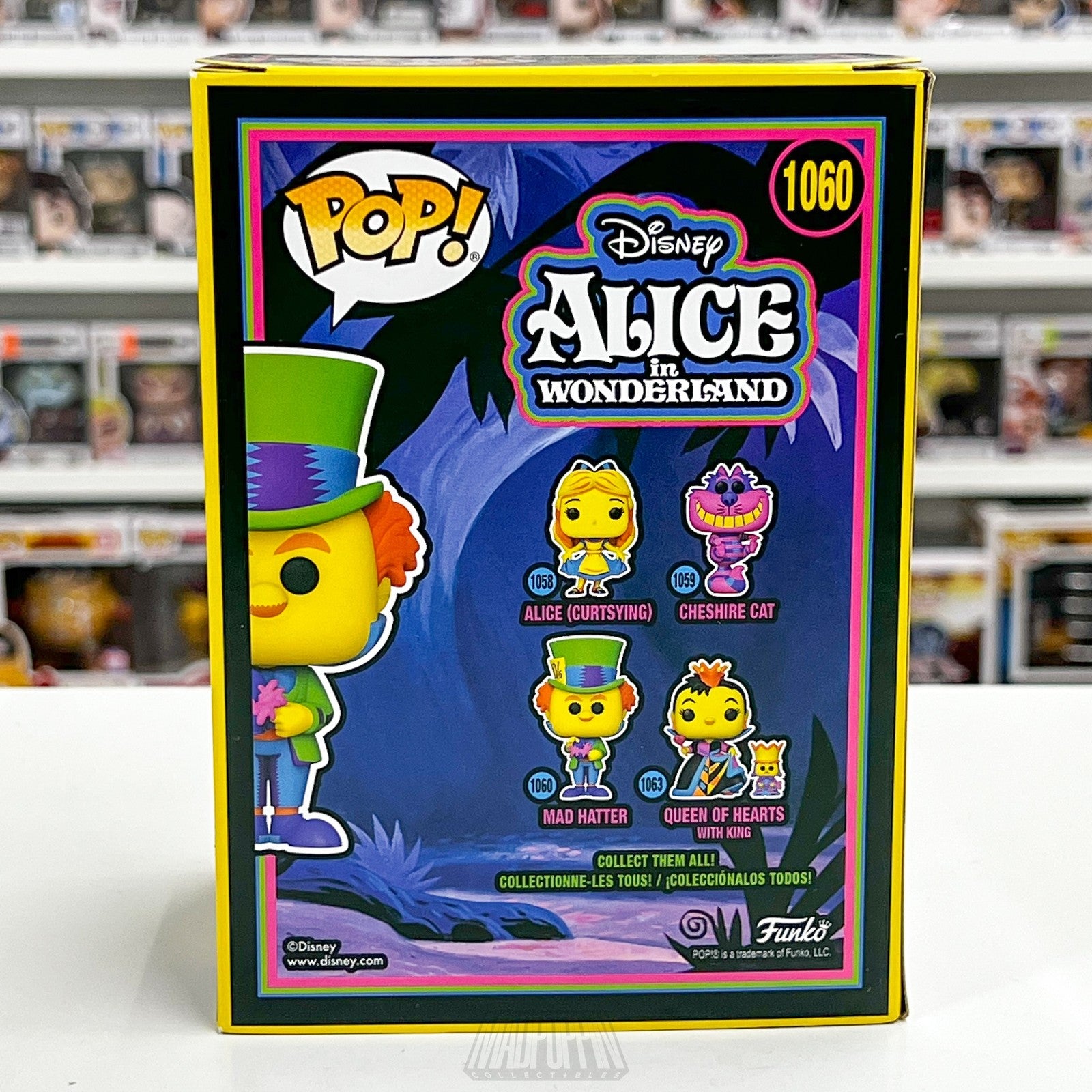 Funko Pop Mad Hatter 1060 Alice in Wonderland Blacklight Exclusive Figure Disney