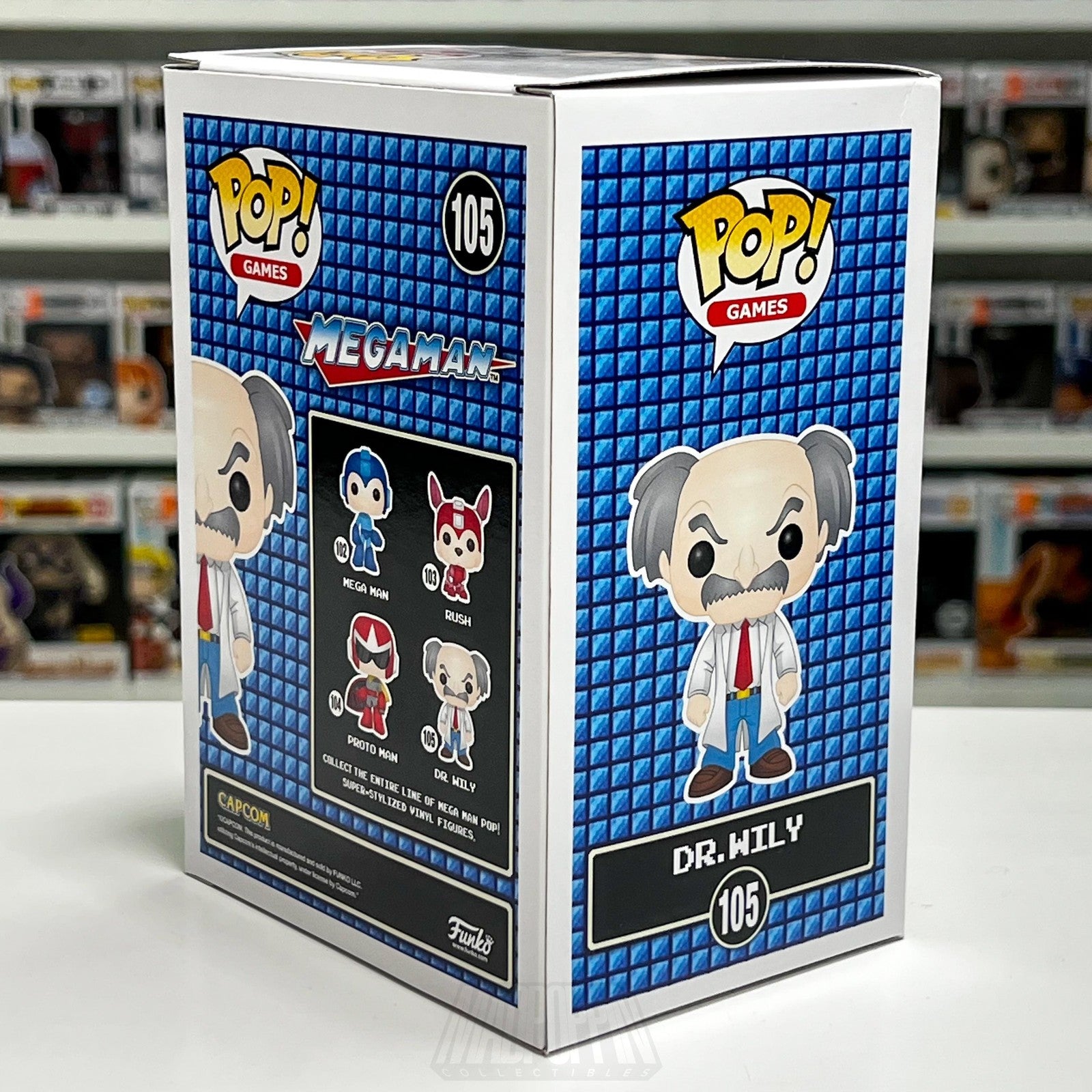 Funko Pop! Games Mega Man Dr. Wily #105 Vinyl Figure New Video Game Capcom Toy