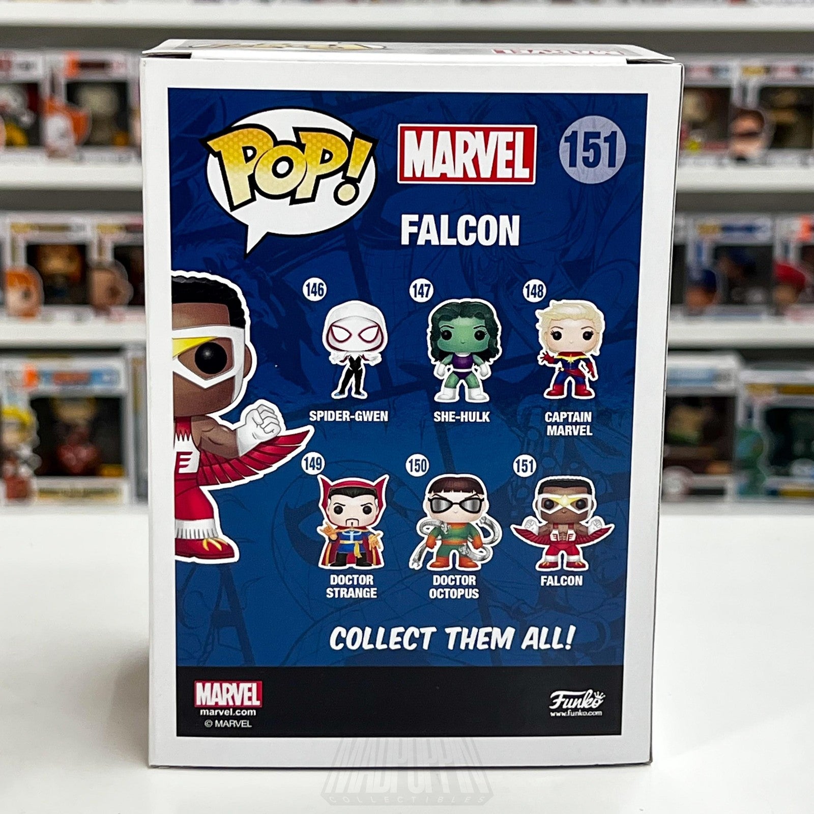 Funko Pop Marvel Falcon 151 Vinyl Bobble-Head Figure Box Sam Wilson Avengers Toy