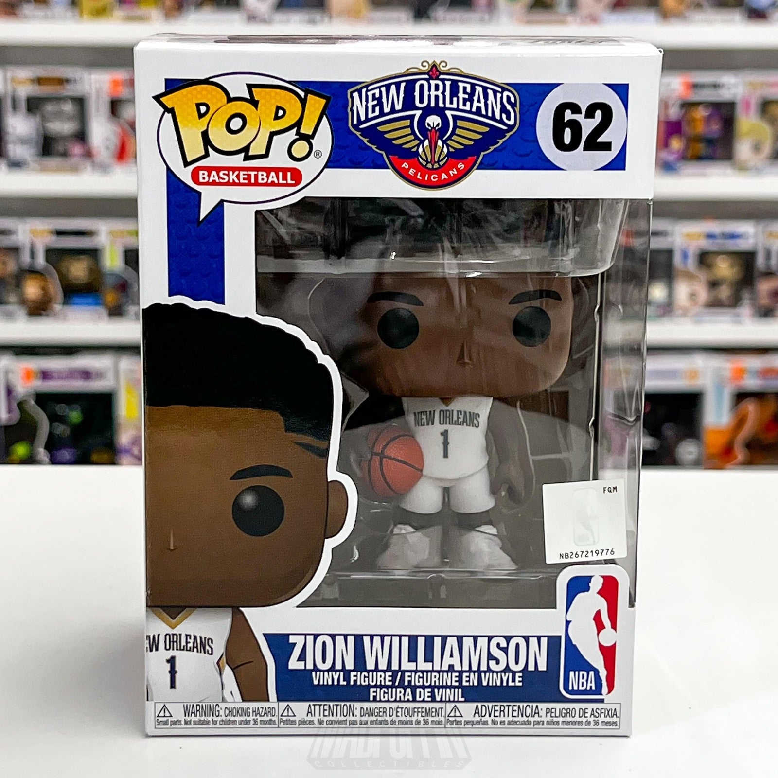 Funko Pop! NBA Zion Williamson #62 New Orleans Pelicans Vinyl Figure Collectible0
