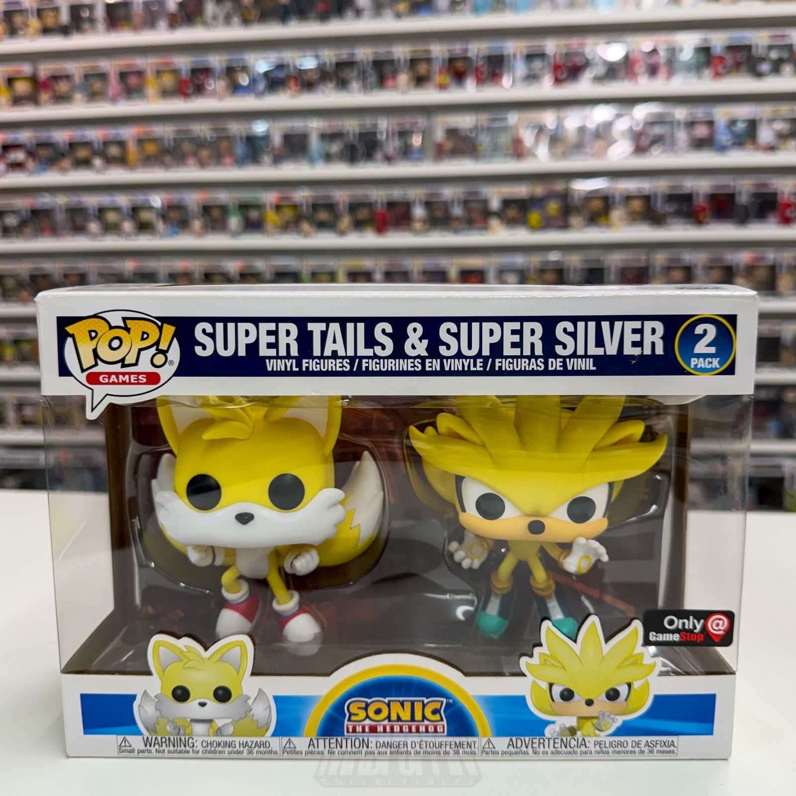 Funko Pop Games Sonic the Hedgehog Super Tails & Silver GameStop 2 Pack Figure0