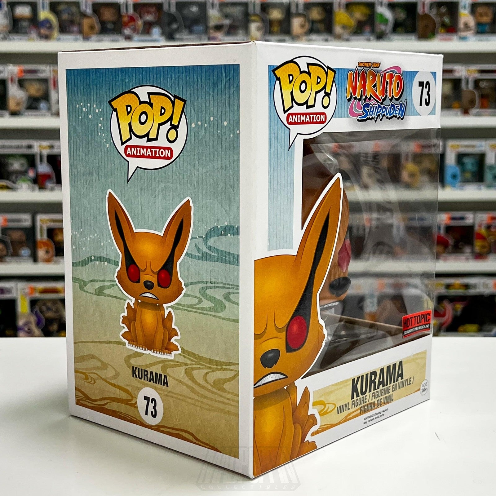 Funko Pop Naruto Shippuden Kurama 73 Hot Topic Pre Release Anime w/ Protector