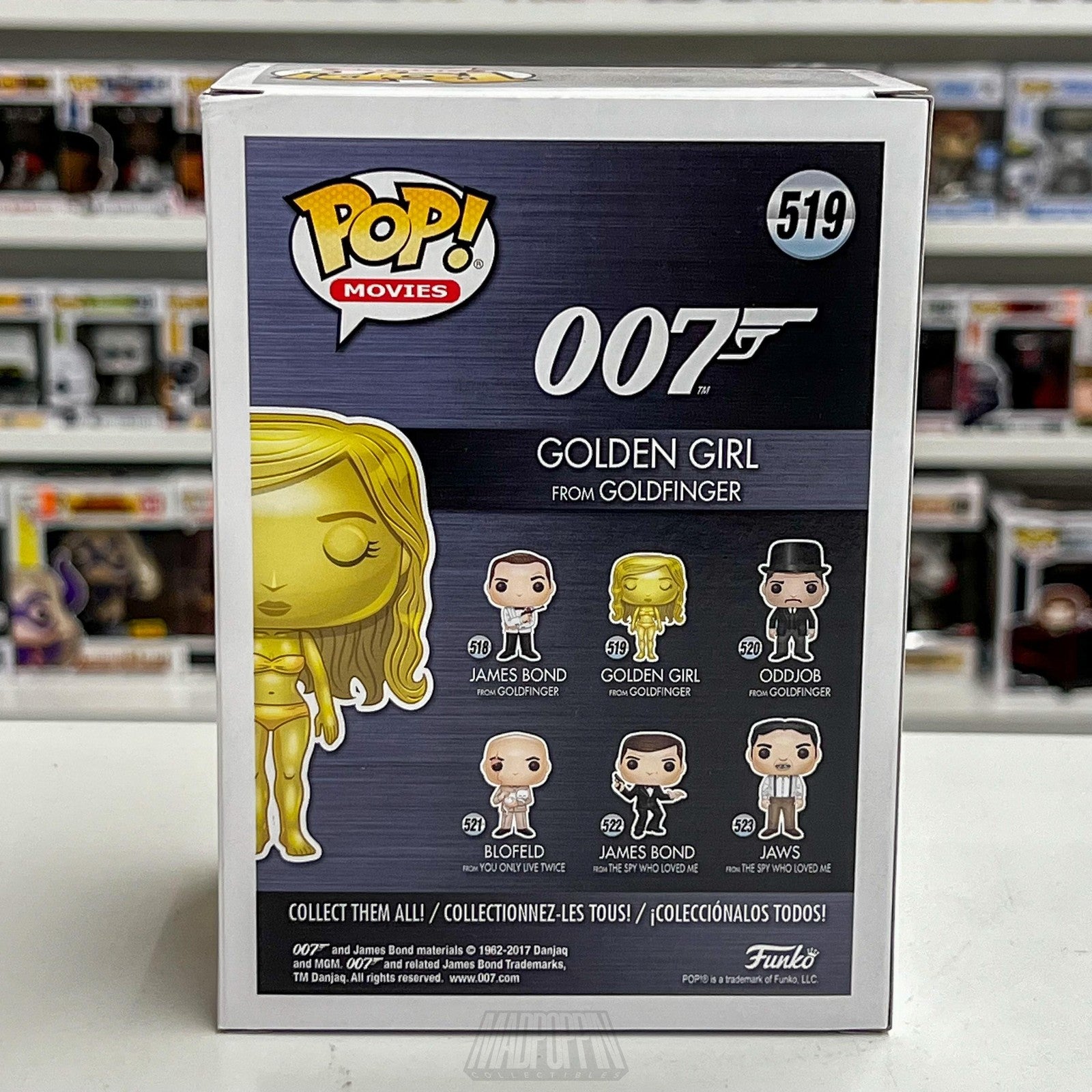 Funko Pop Movies 007 Golden Girl #519 James Bond Goldfinger Vinyl Figure New