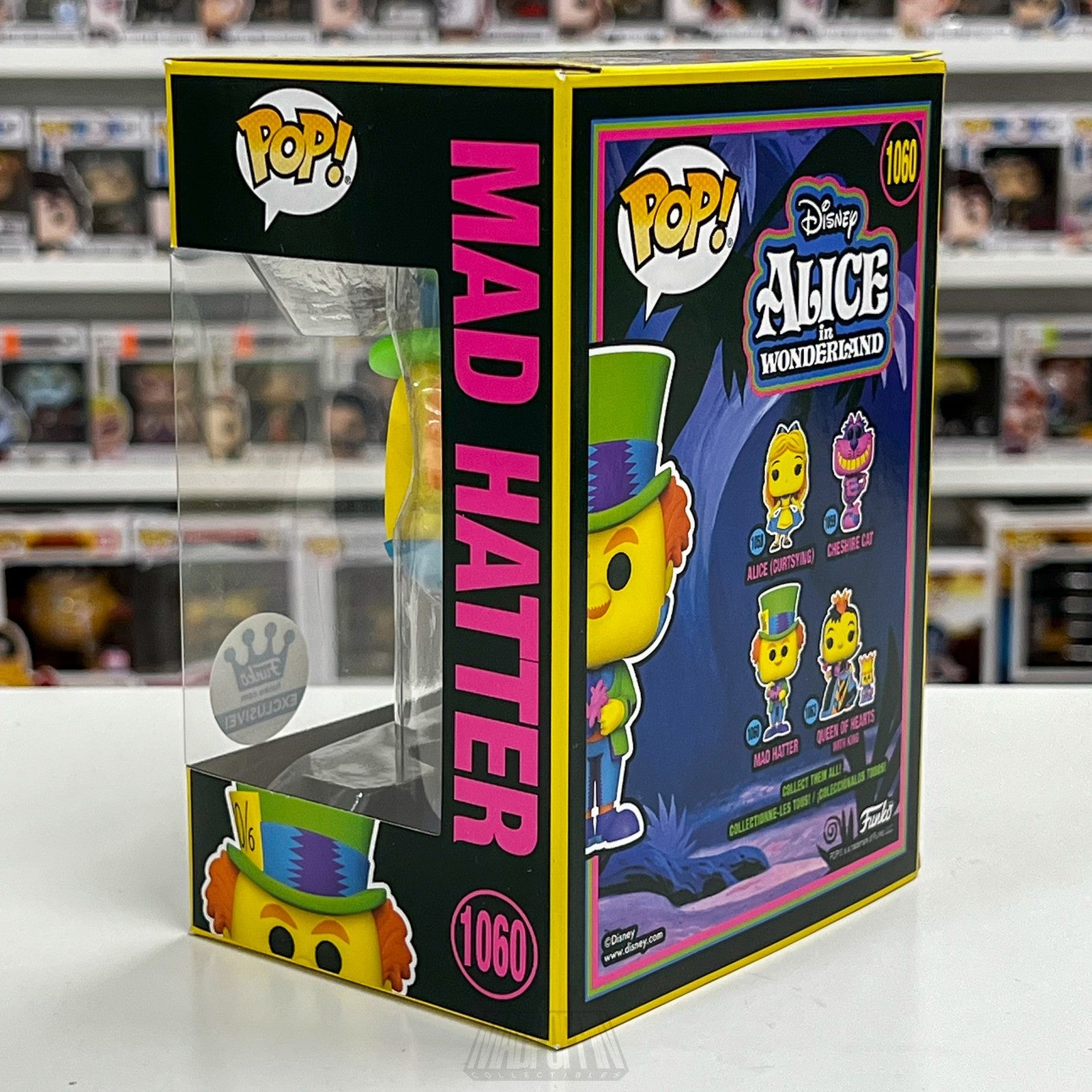 Funko Pop Mad Hatter 1060 Alice in Wonderland Blacklight Exclusive Figure Disney