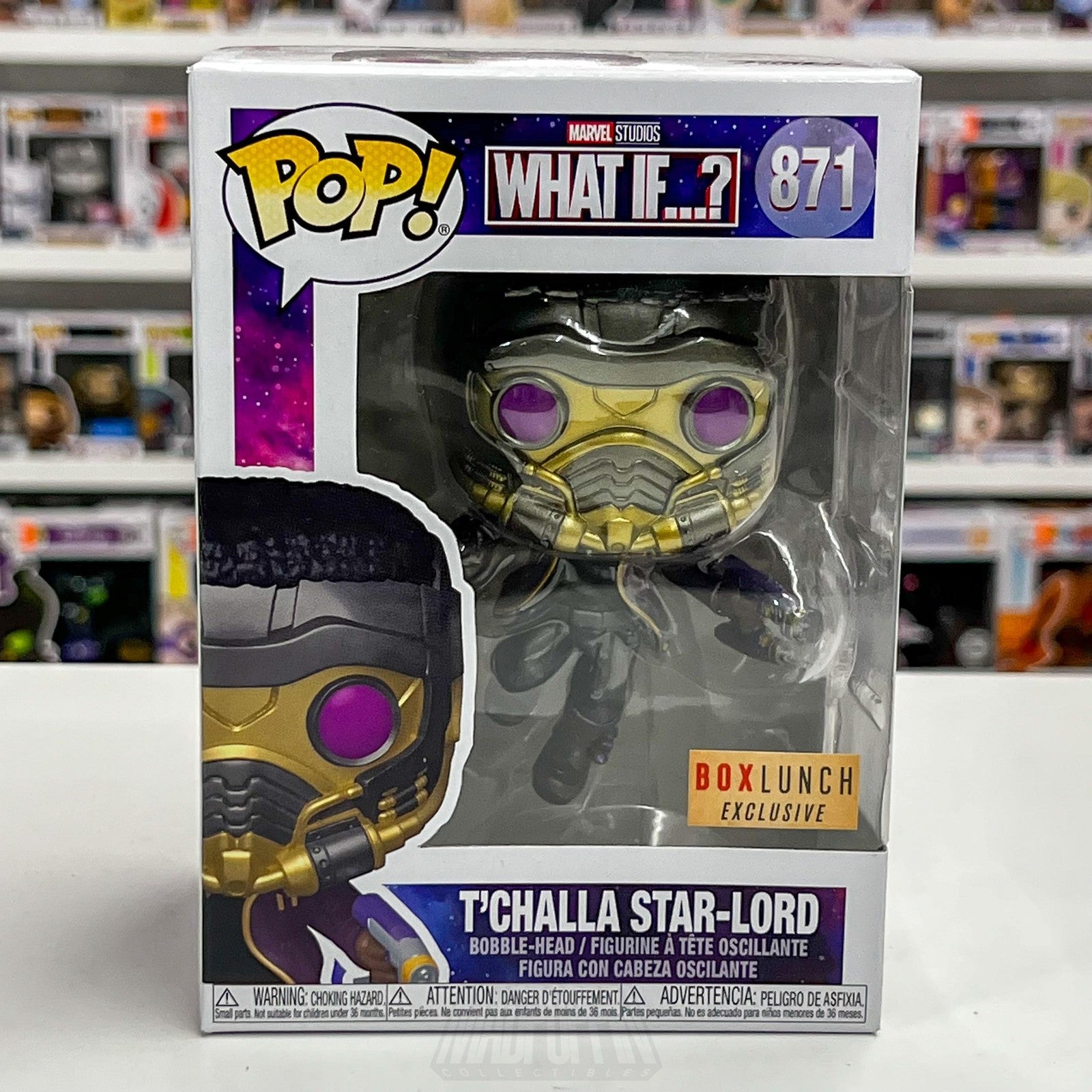 Funko Pop Marvel What If T'Challa Star-Lord #871 BoxLunch Exclusive Bobble-Head0